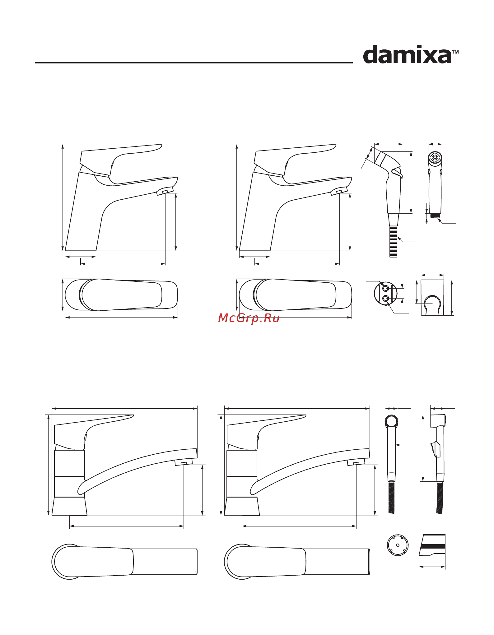 Damixa Jupiter черный 770210301 [21/36] Basin mixer with swivel spout 770220000 basin mixer with swivel spout and with sidespray 770230000