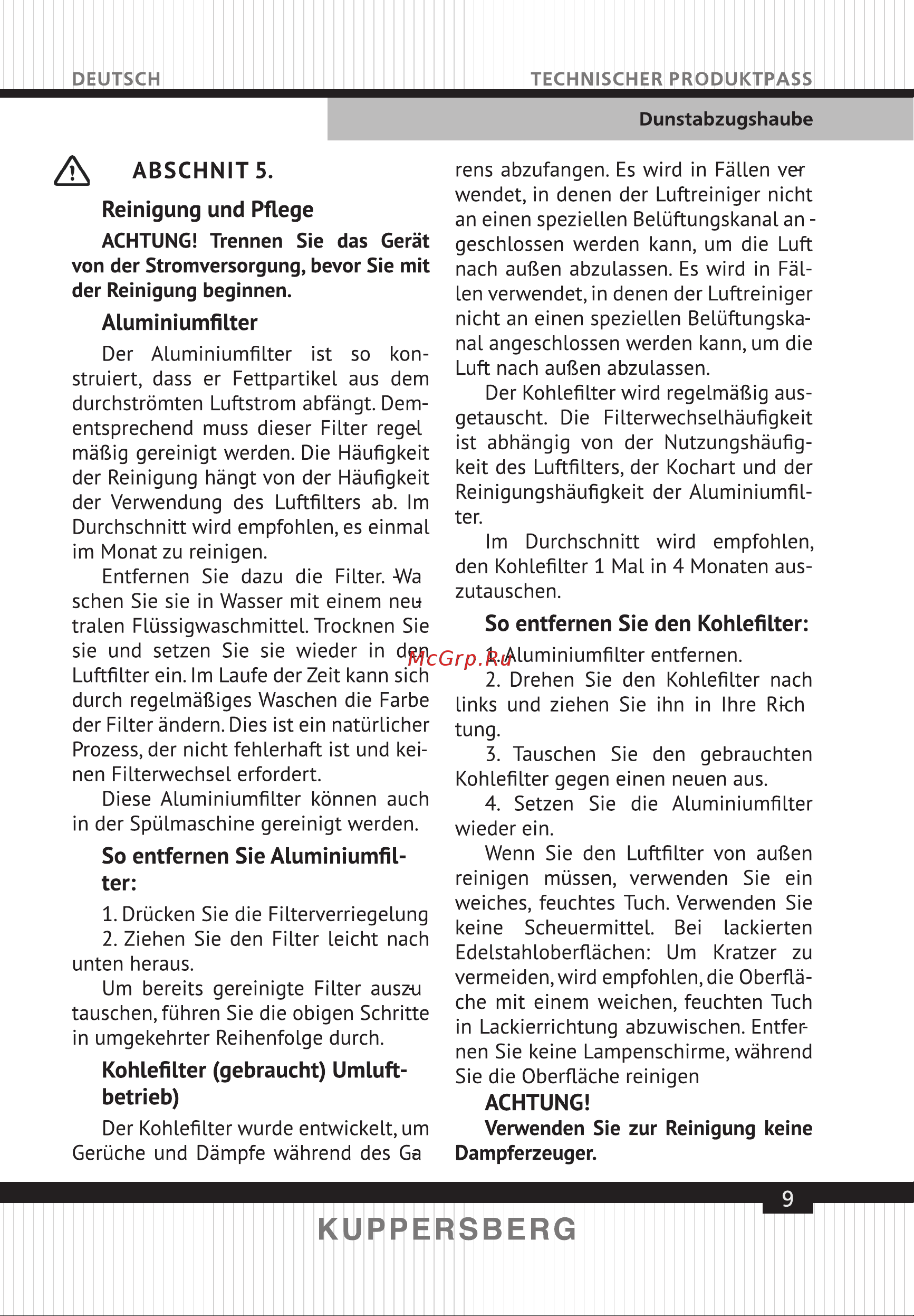 Kuppersberg F 693 W [9/43] Sayfa 9