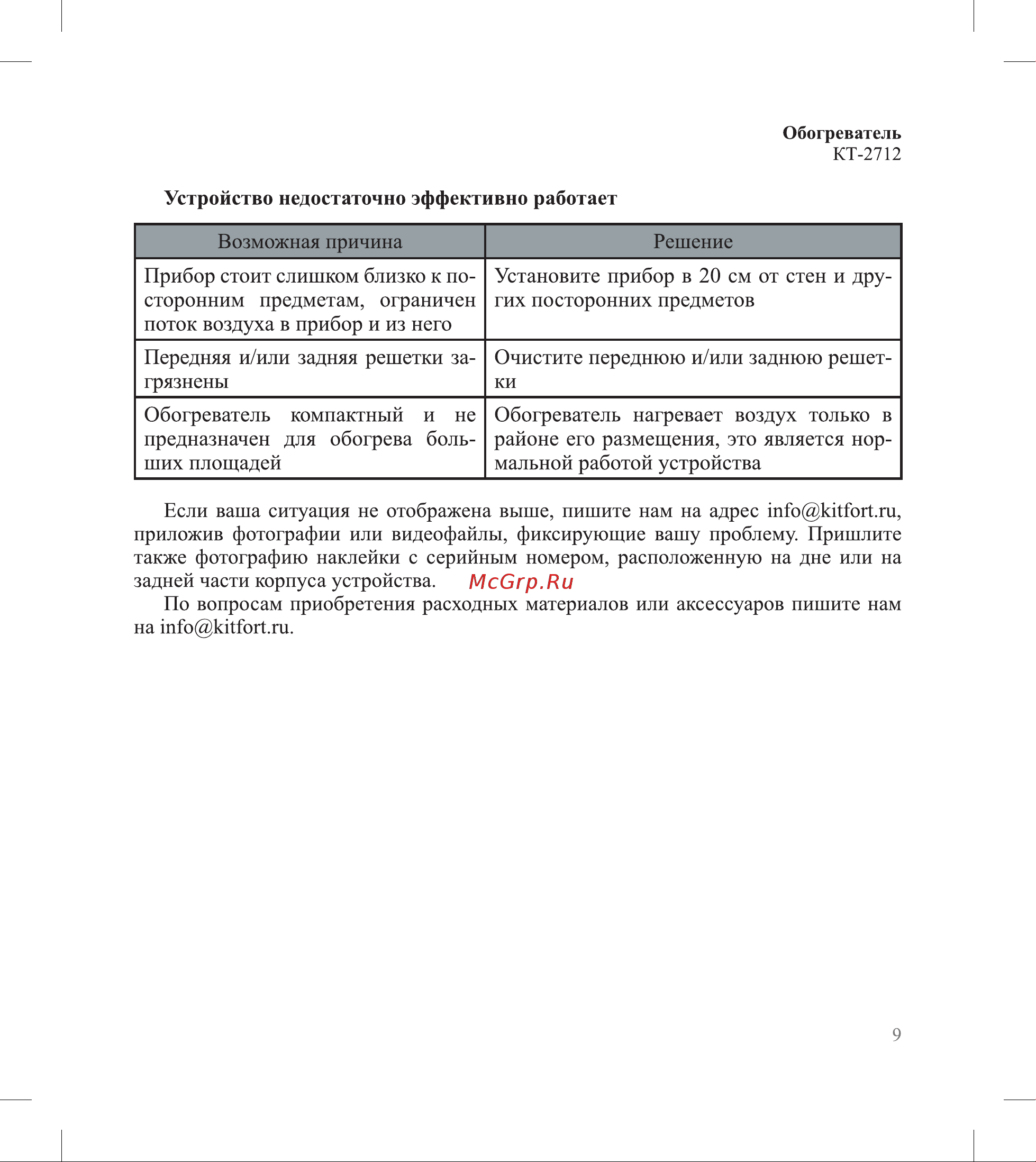 Kitfort КТ-2712 Руководство по эксплуатации онлайн [9/16] 799014
