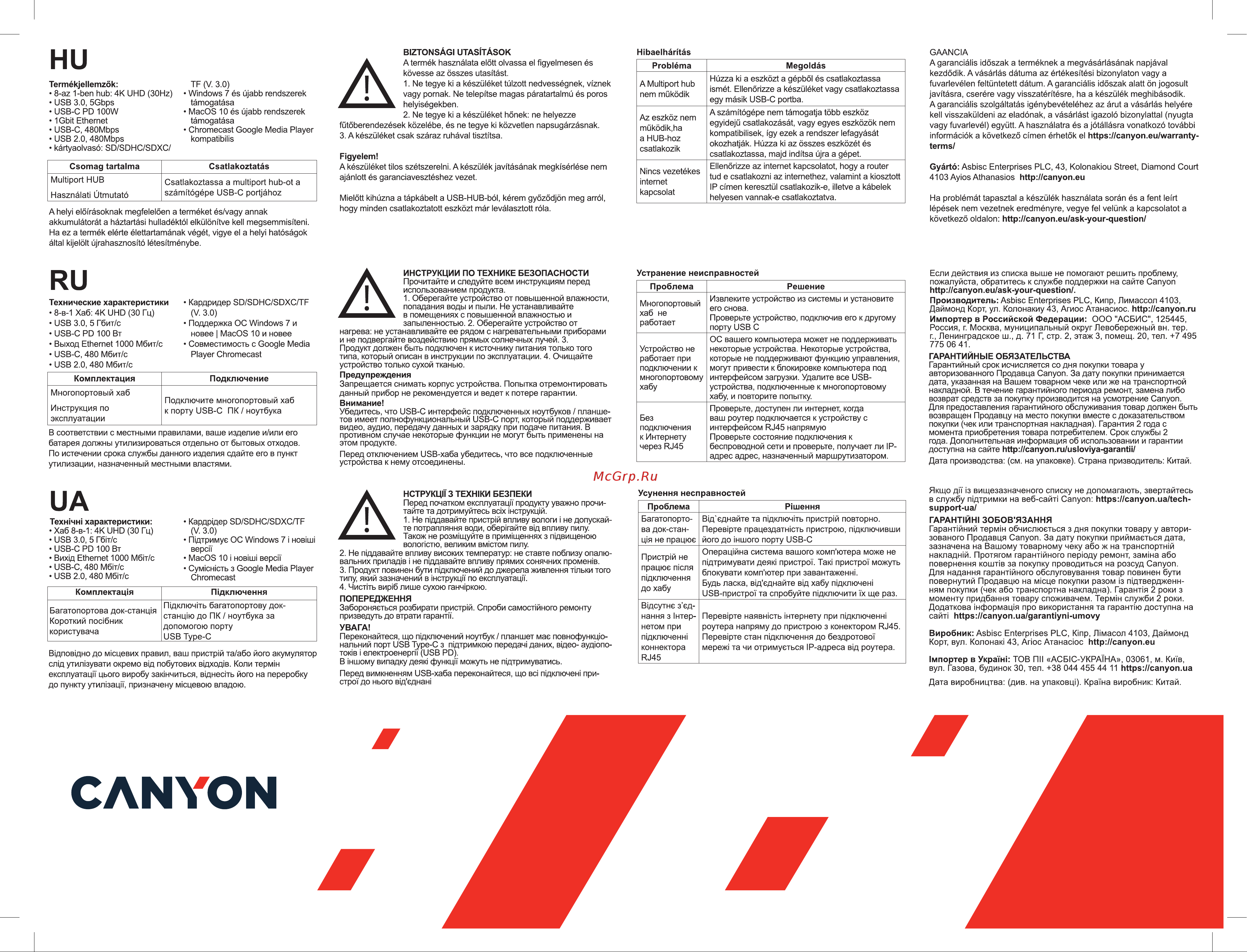 Canyon TDS15 Руководство по эксплуатации онлайн [2/2] 799030