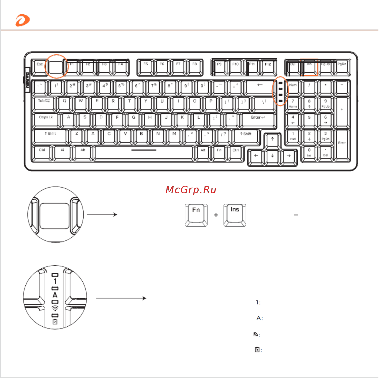Dareu A98 Pro Mecha-Blue Руководство по эксплуатации онлайн [6/14] 799036