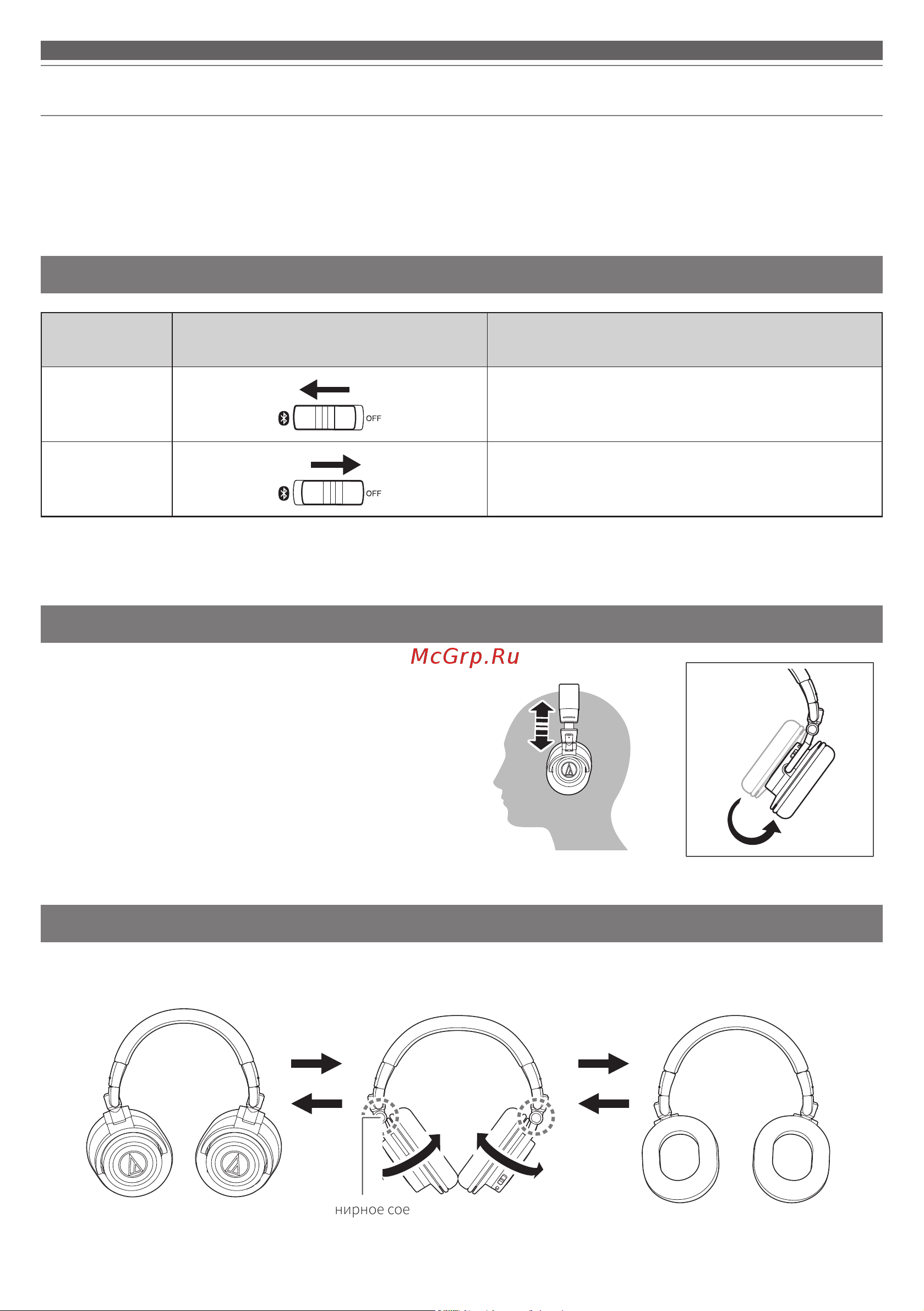 Audio-Technica ATH-M50XBT2 [9/18] Использование изделия