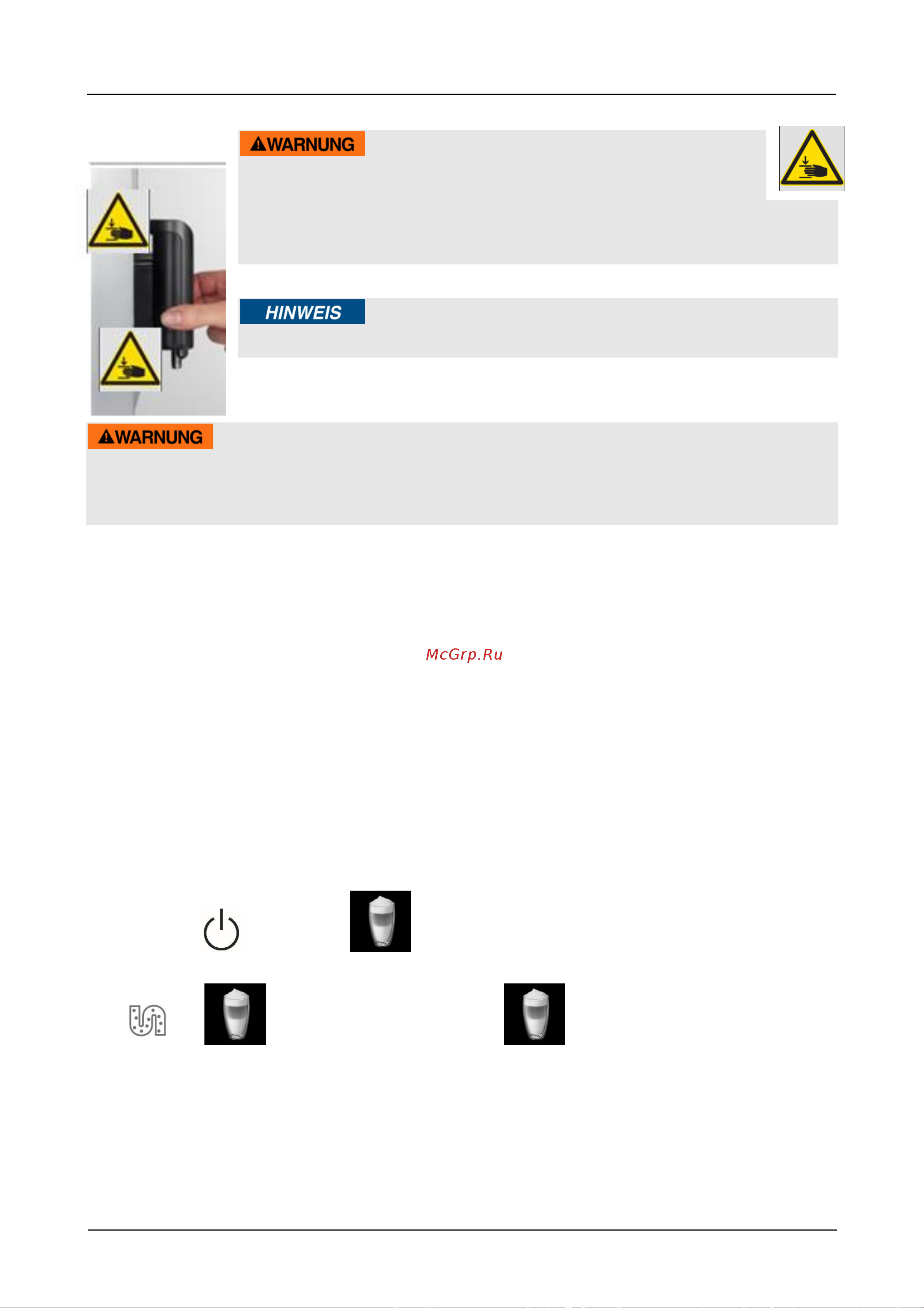Caso Cafe Crema Touch 1882 [93/214] Avertissement risque de brûlures