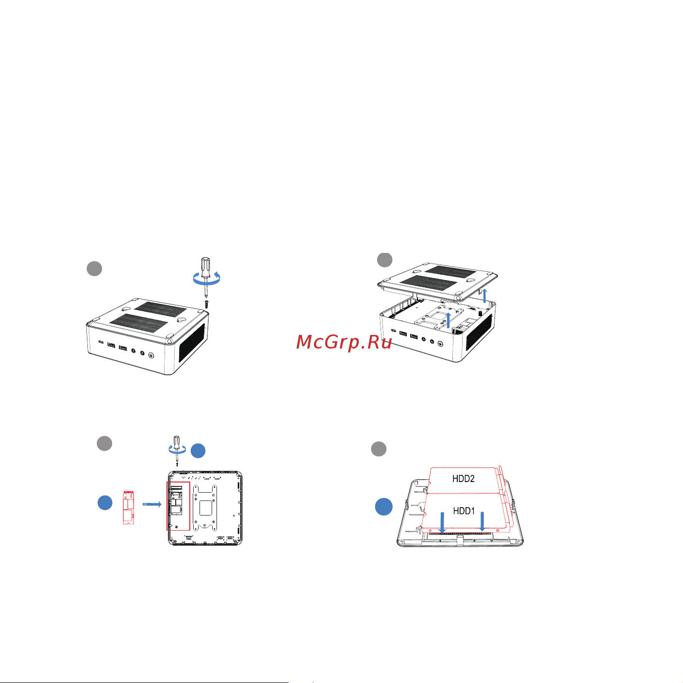 Irbis Smartdesk mini PC IMFPC103 [9/28] Установка жёсткого диска или накопителя ssd формата m