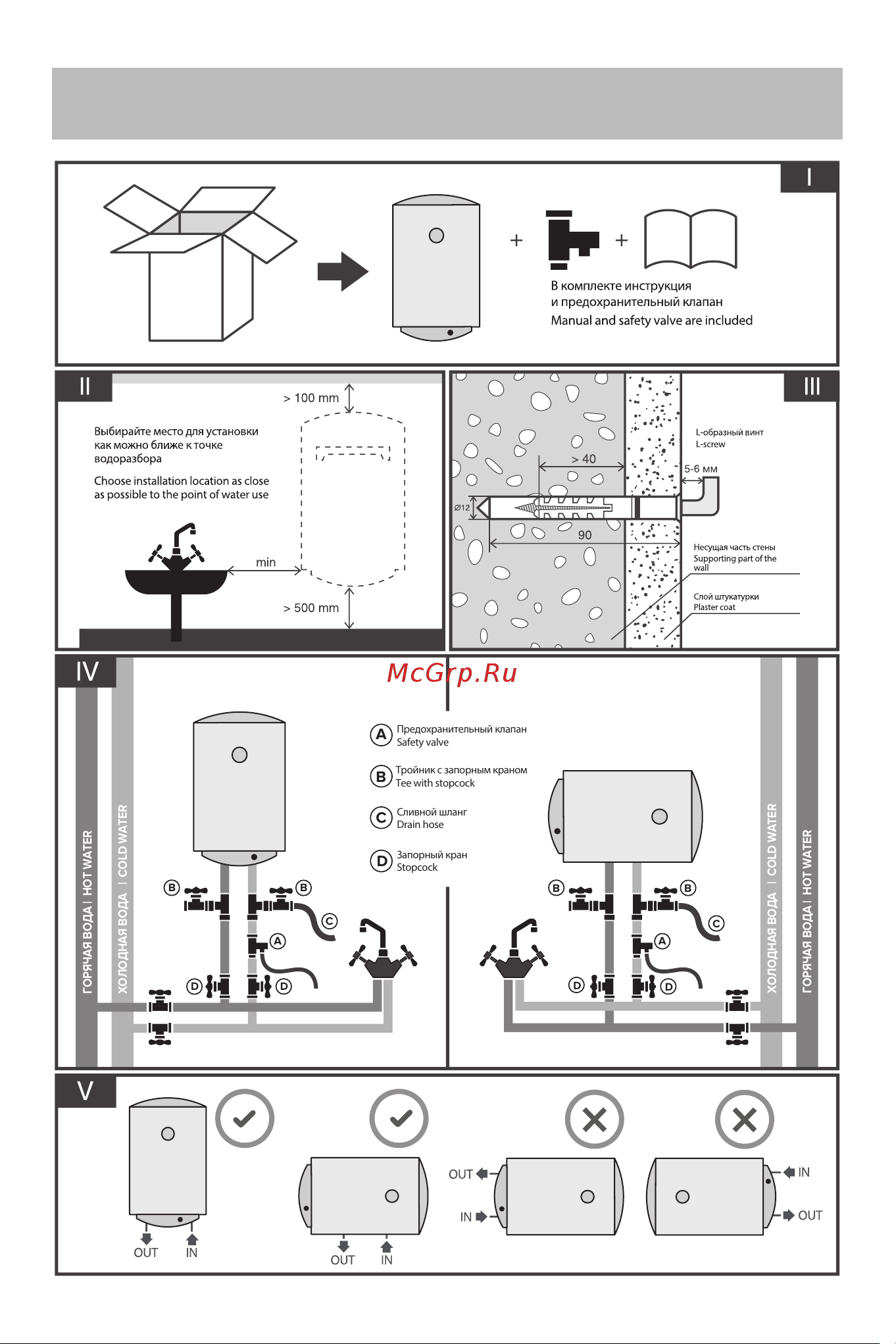 Ariston PRO1 R INOX ABS 100 V 3700563 [59/64] Рекомендации по монтажу накопительного электрического водонагревателя recommendation on the storage water heater installation