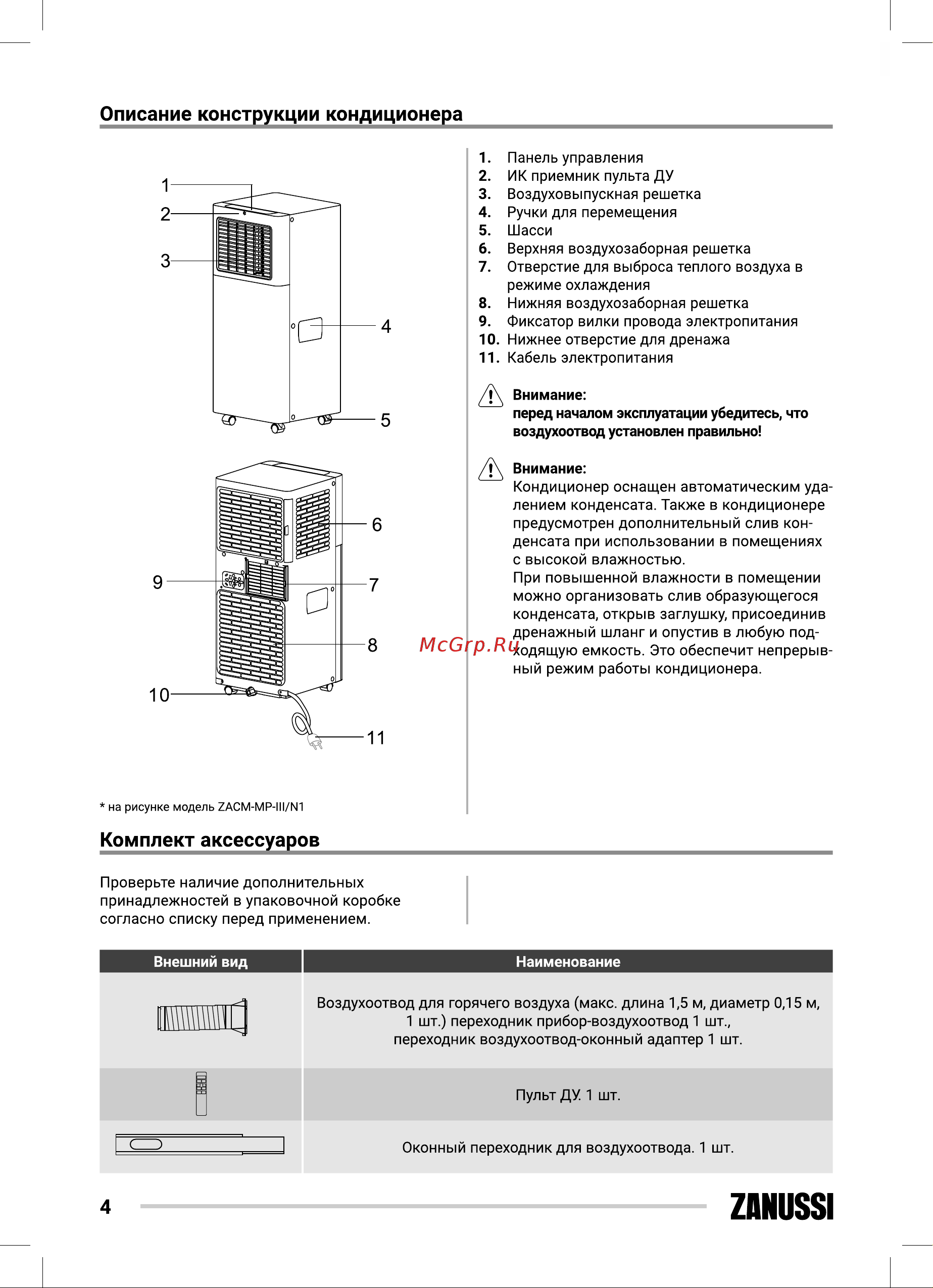 Zanussi ZACM-09 TSC/N6 Руководство по эксплуатации онлайн [4/20] 799921