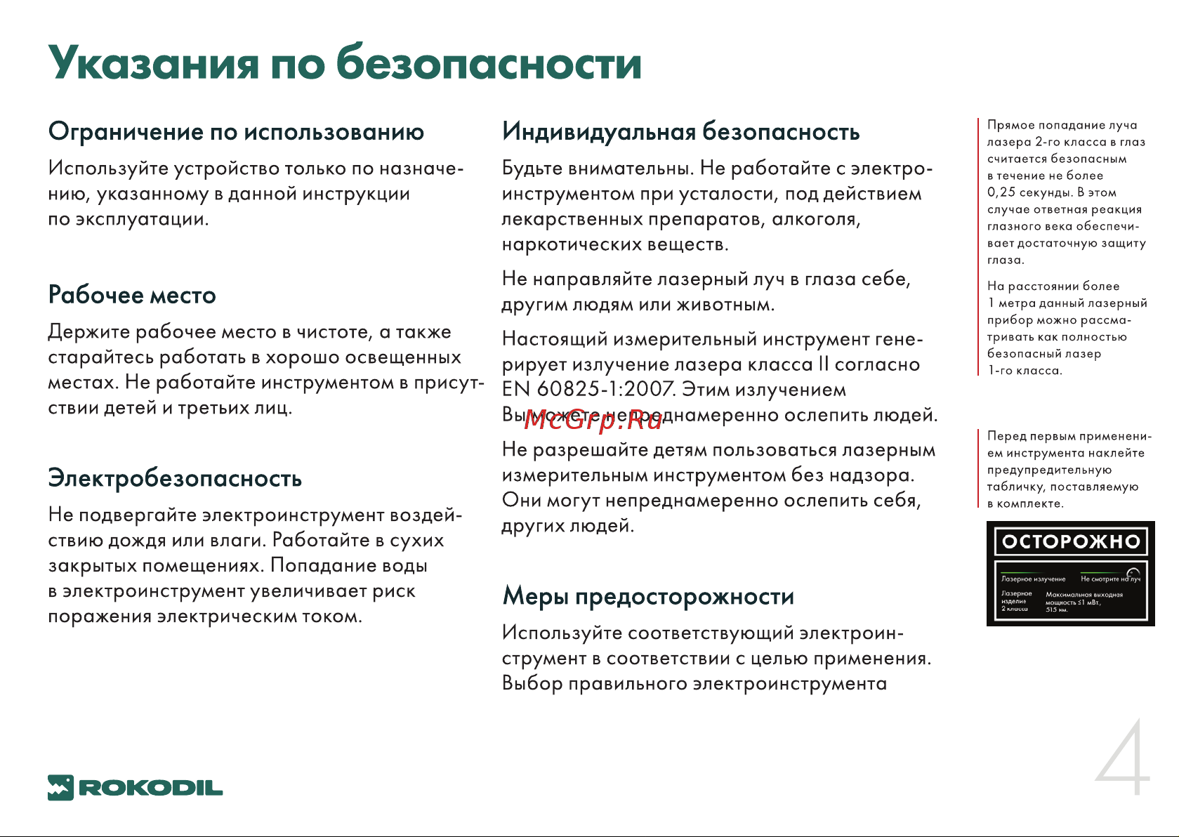 Rokodil Ray Max Руководство по эксплуатации онлайн [4/20] 800001
