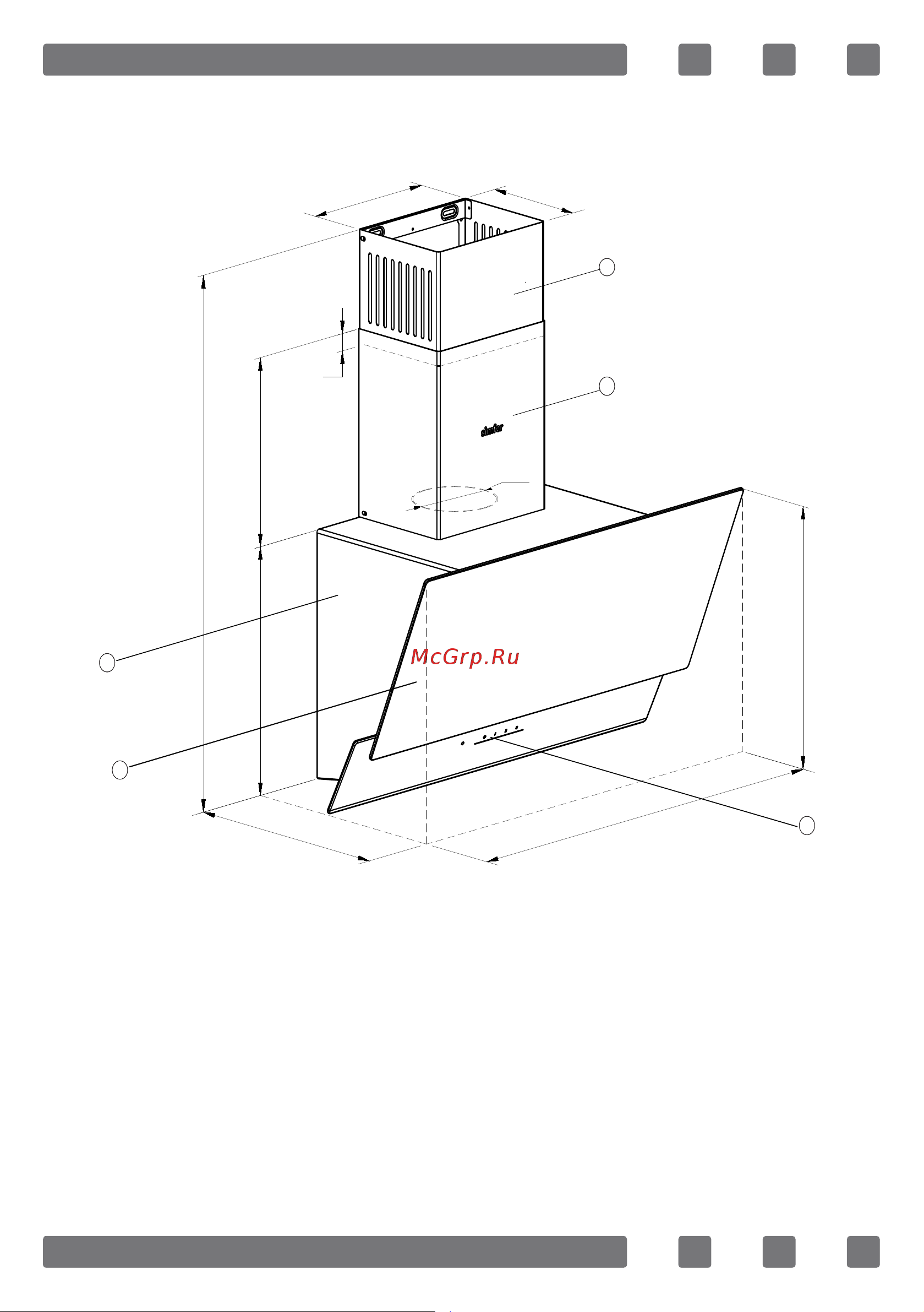 Simfer 8611SM [7/35] Introduction and technical drawing of the chimney hood