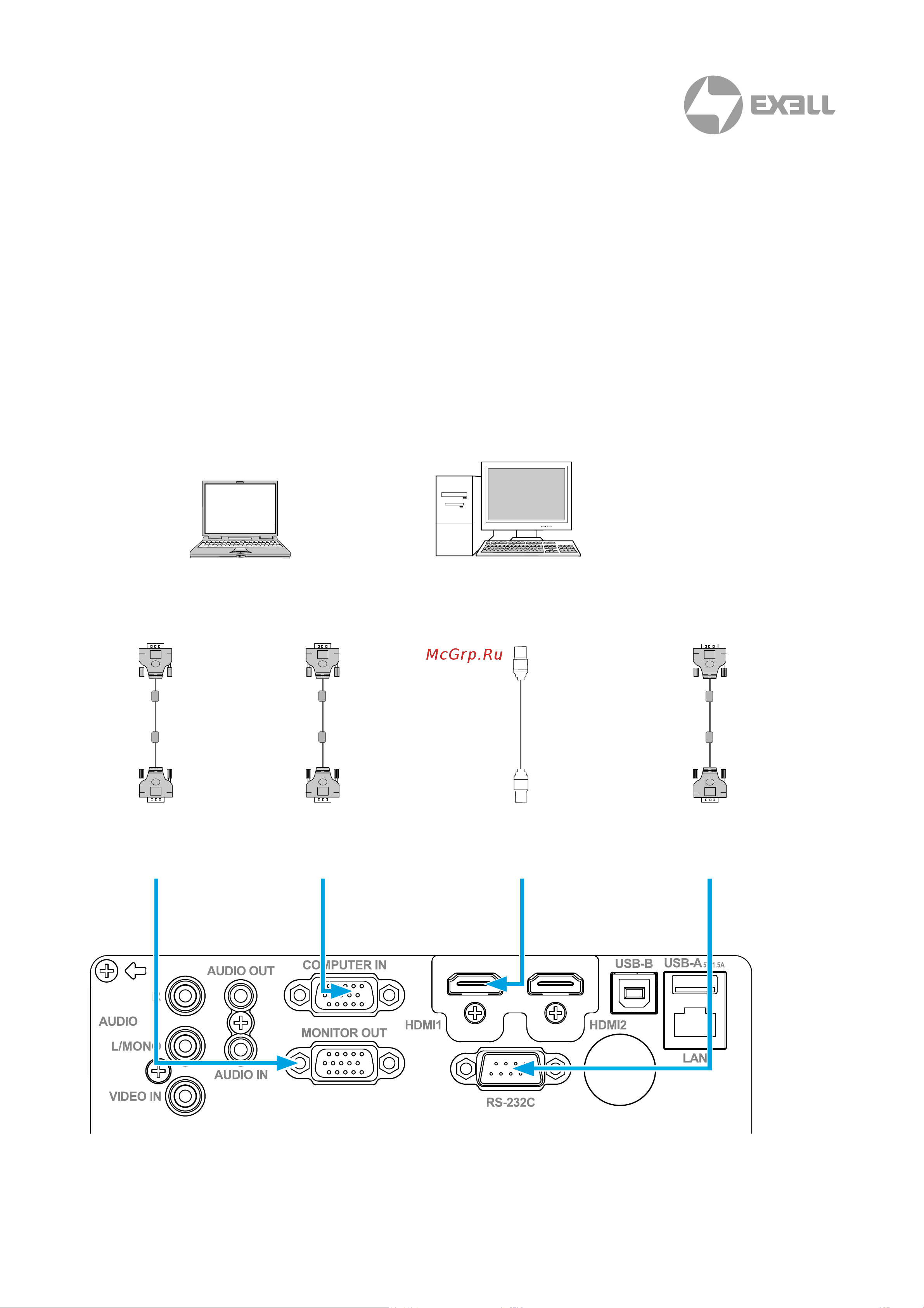 Exell EXL102 [29/123] Подключение к пк цифровой и аналоговый rgb для exl102 exl201
