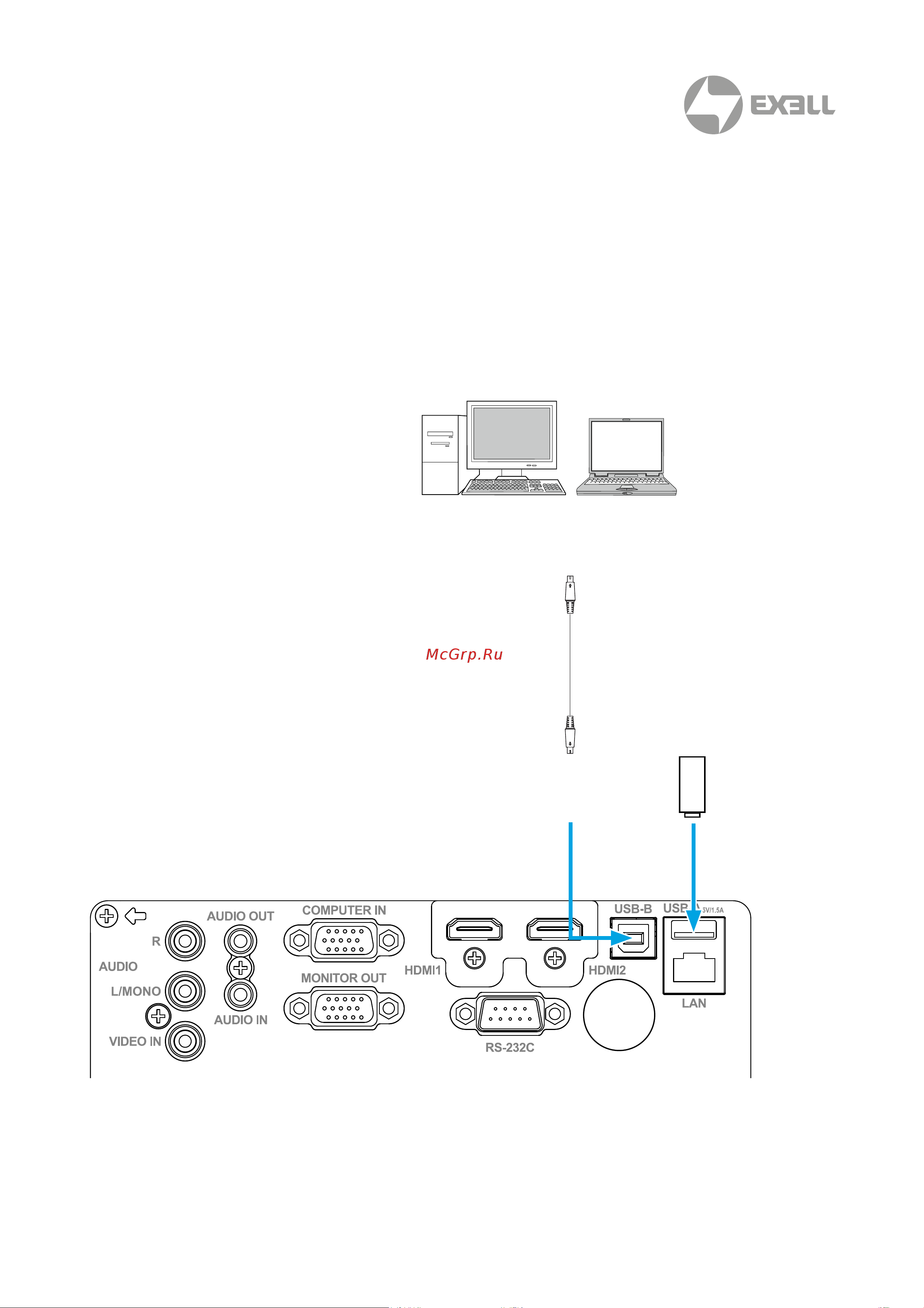 Exell EXL102 [32/123] Подключение к usb usb a usb b или usb с usb b для exl102 exl201