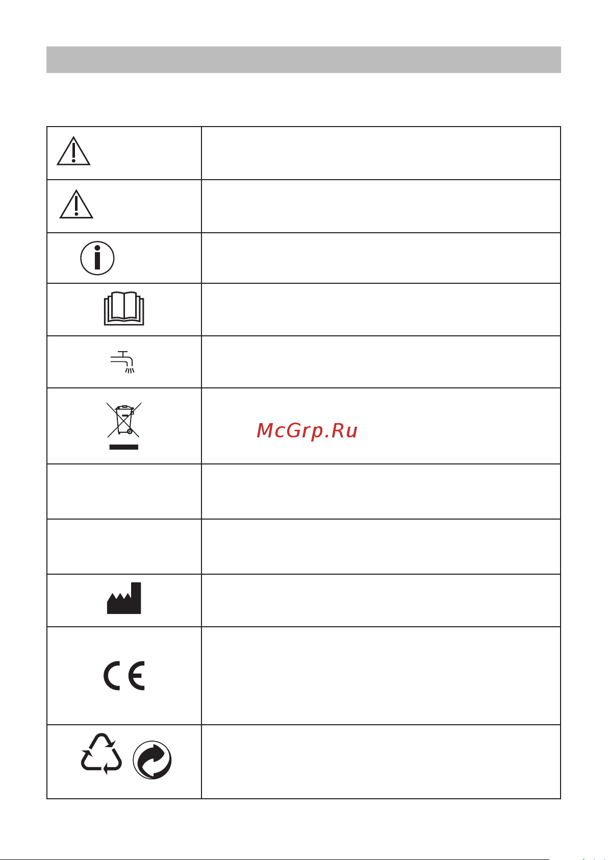 Beurer HR8000 (580.09) [26/0] Signs and symbols