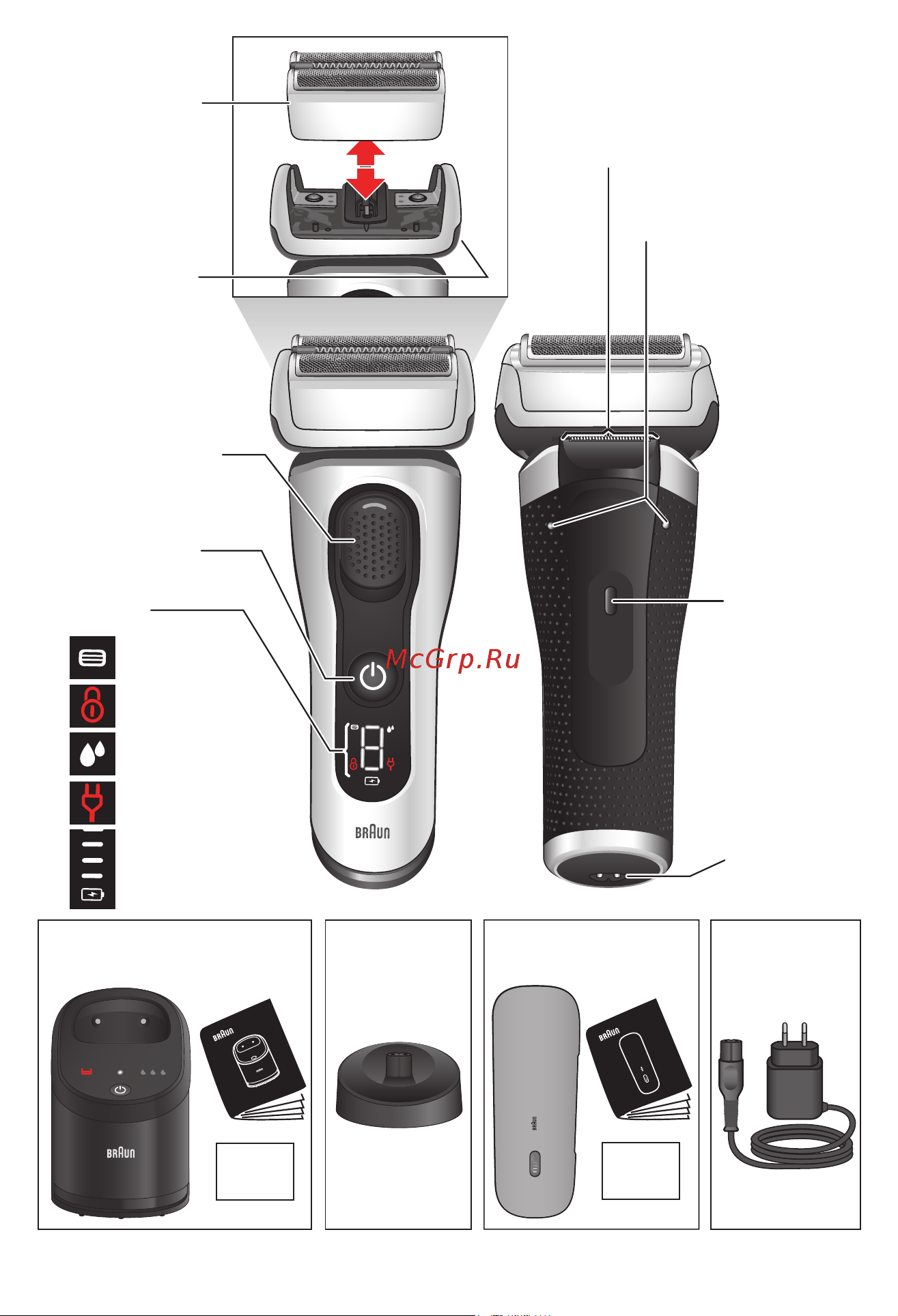 Braun S8 8417s 1/3 Silver Руководство по эксплуатации онлайн [3/59] 800354