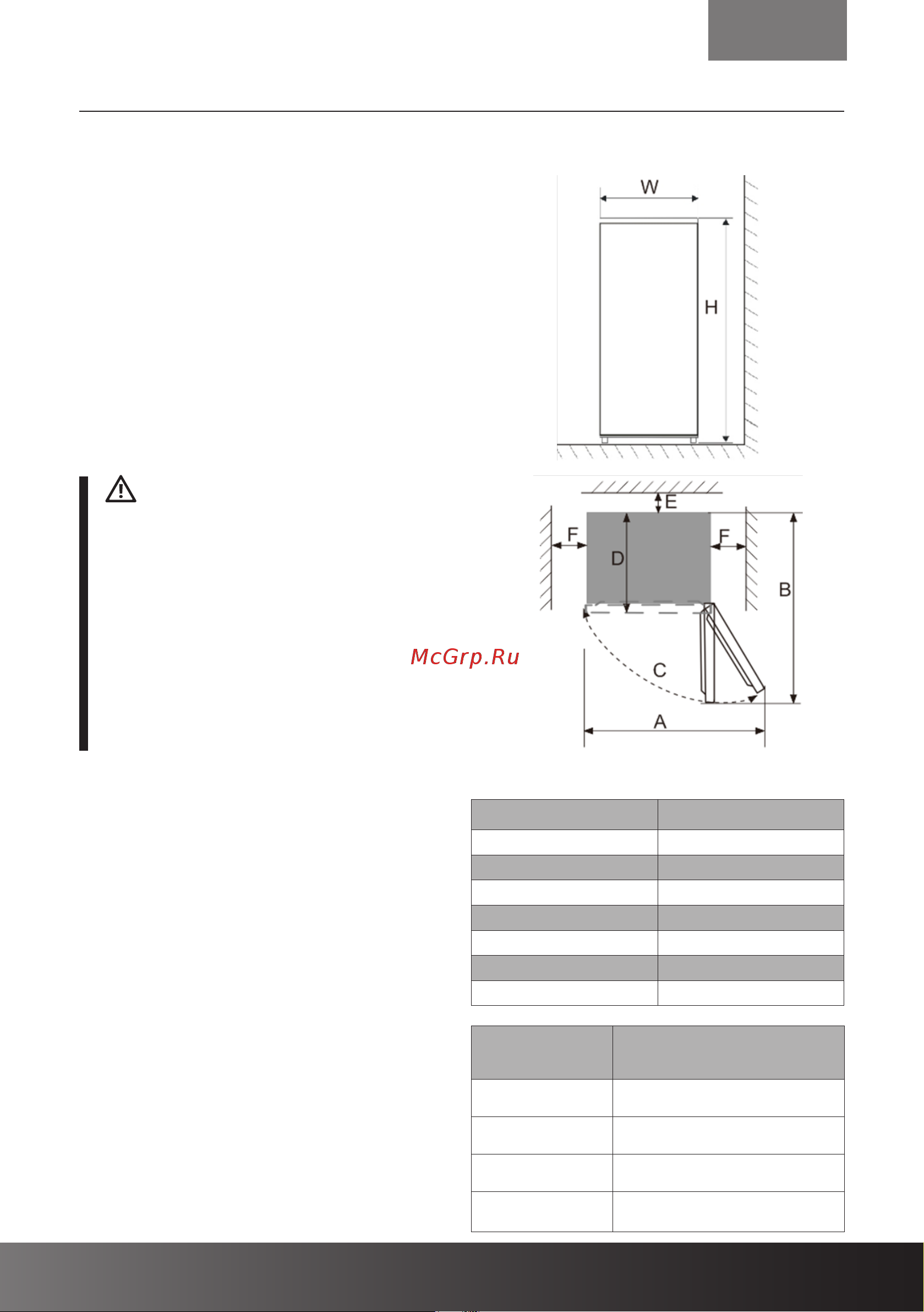 Hiberg RFC-400DX NFGY [31/52] Installation and preparation for work