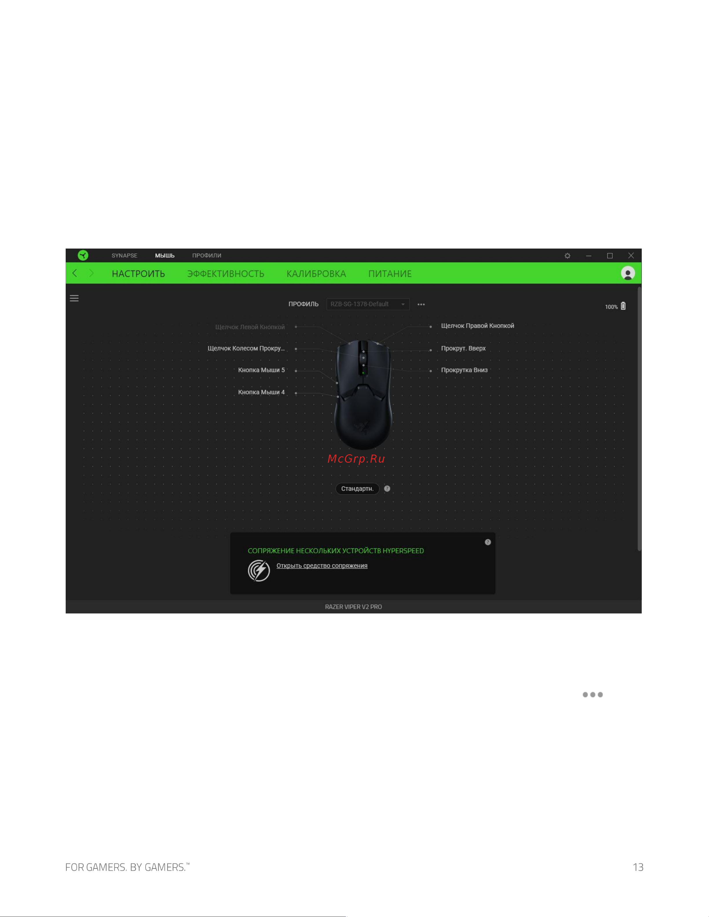 Razer Viper V2 Pro (RZ01-04390100-R3G1) [14/31] Вкладка мышь