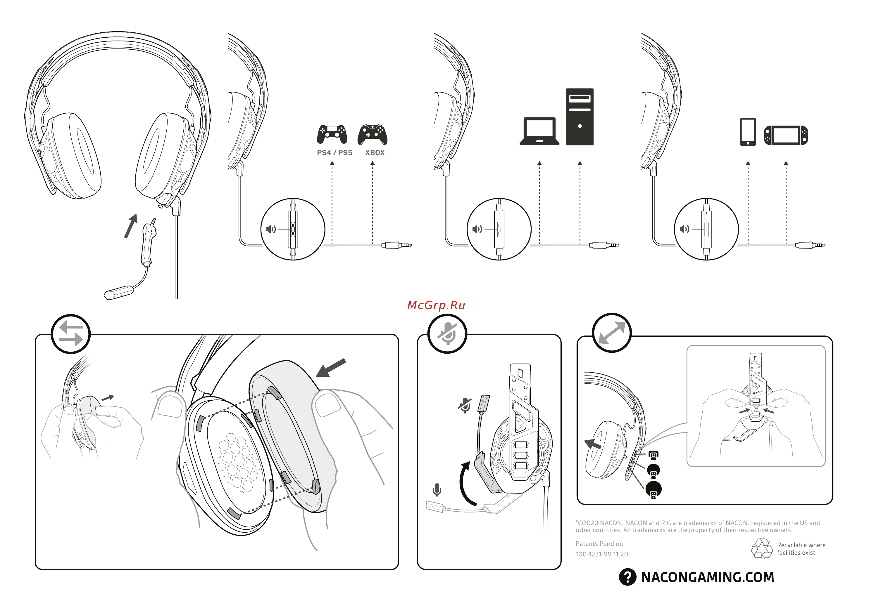 Nacon RIG 500 PRO Black Руководство по эксплуатации онлайн [2/2] 800725