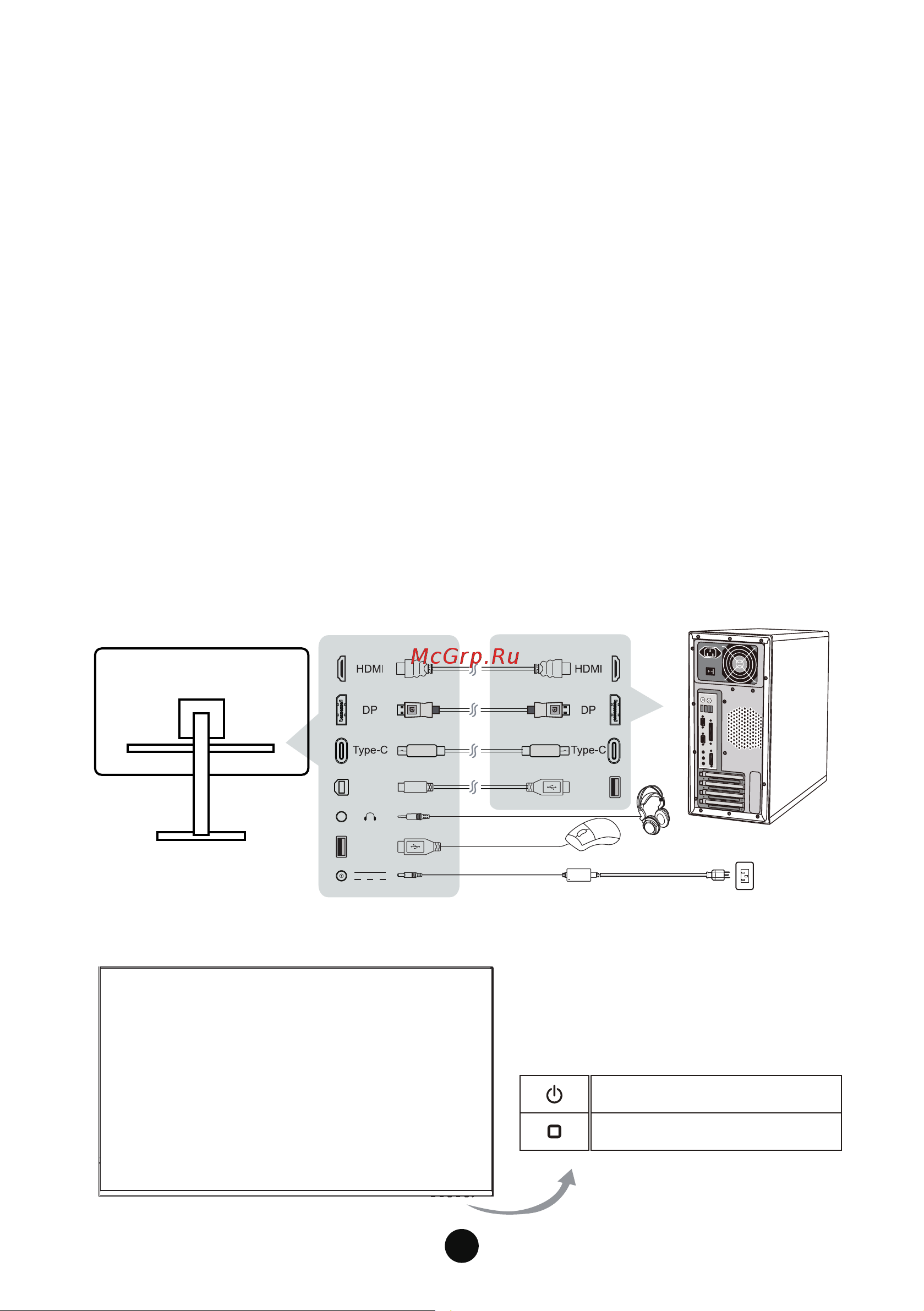 Machenike MK32UG144S2RU [24/30] Пoдключeниe мoнитopa к пк