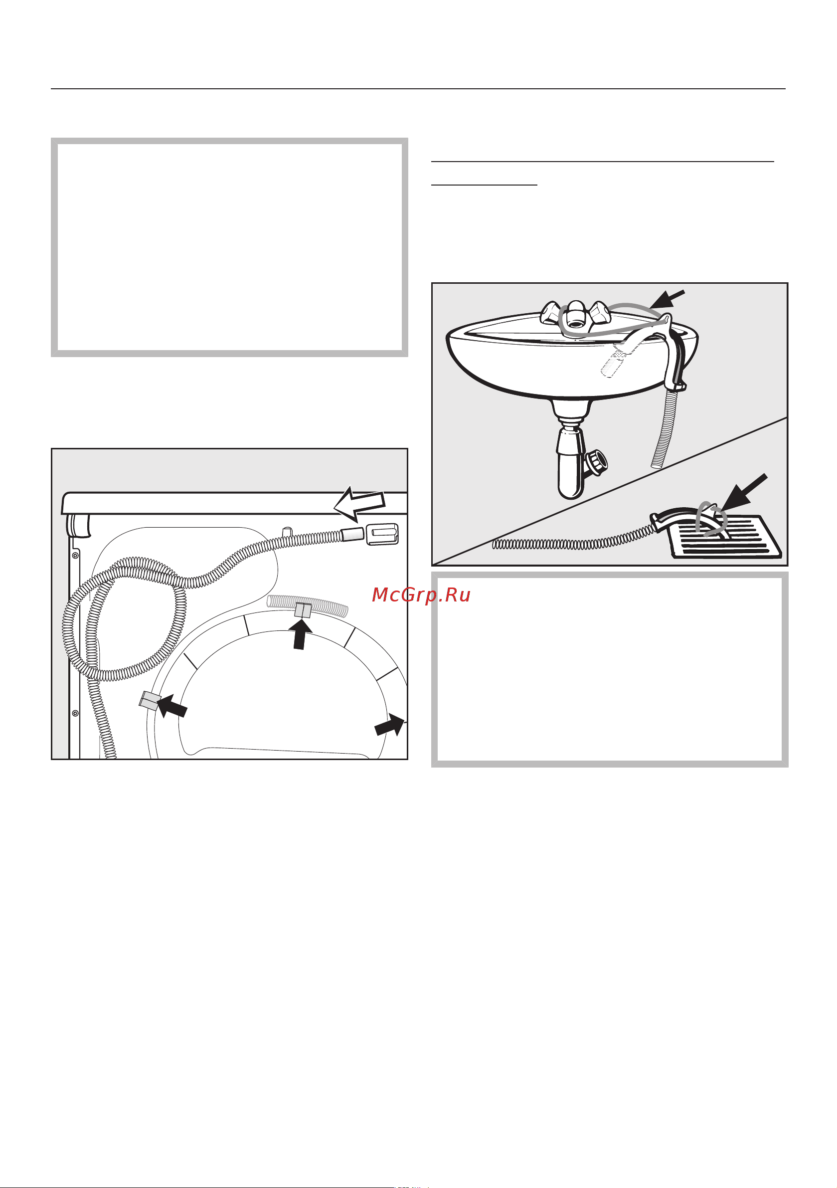 Miele TWC 560 WP [66/88] Прокладывание сливного шланга