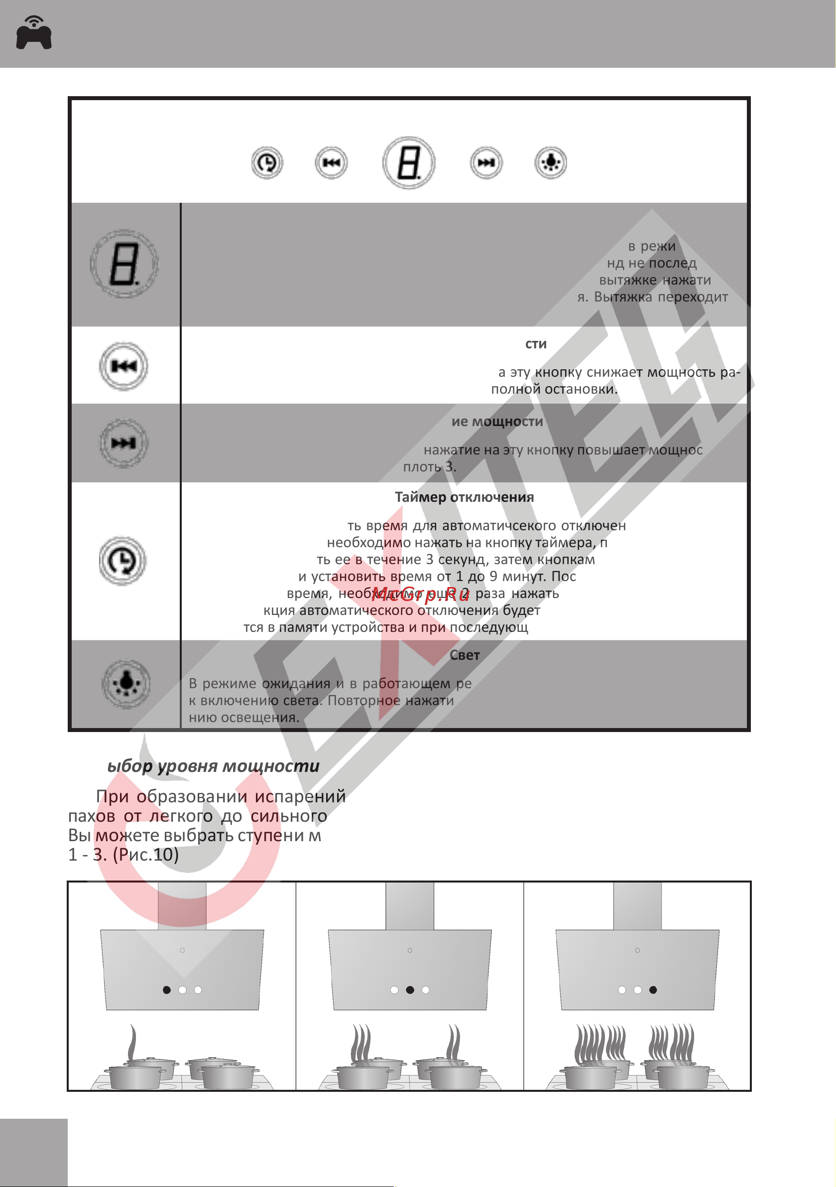EXITEQ EX-1156 [16/24] Управление вытяжкой