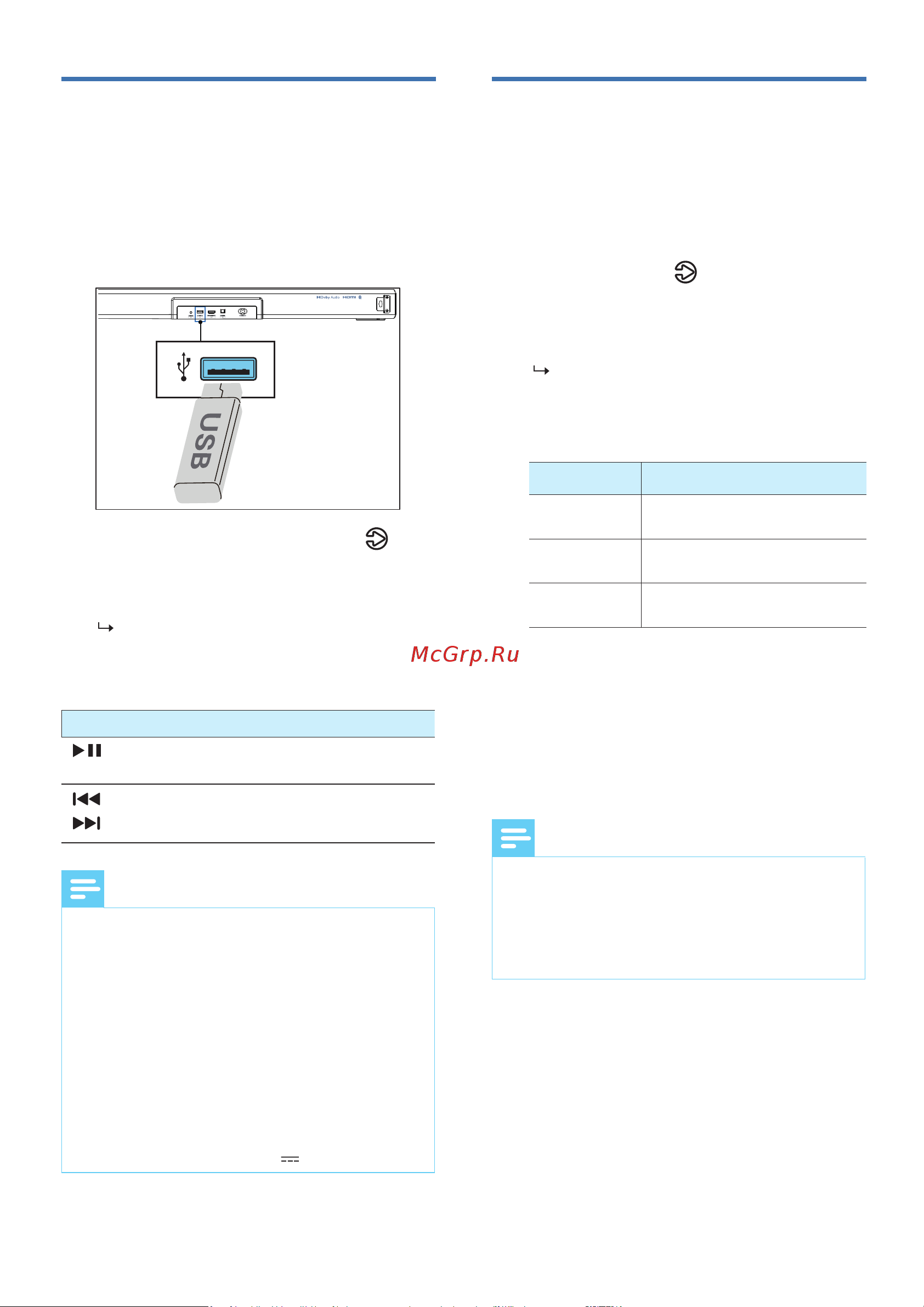 Philips TAB7207/10 [17/22] Работа с aux optical hdmi arc