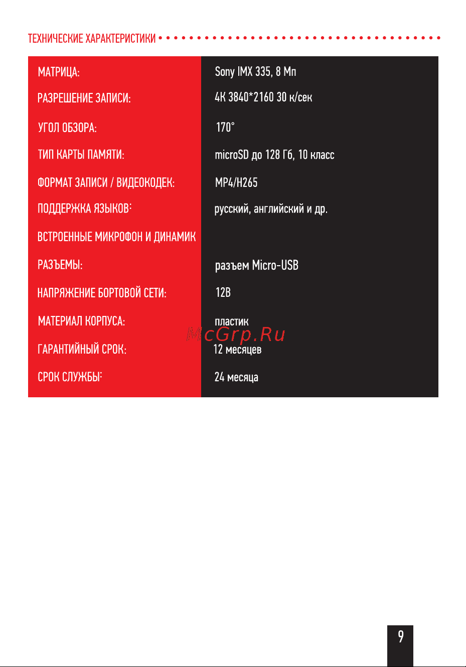 Artway AV-714 Wi-Fi 4K Руководство по эксплуатации онлайн [11/16] 801713