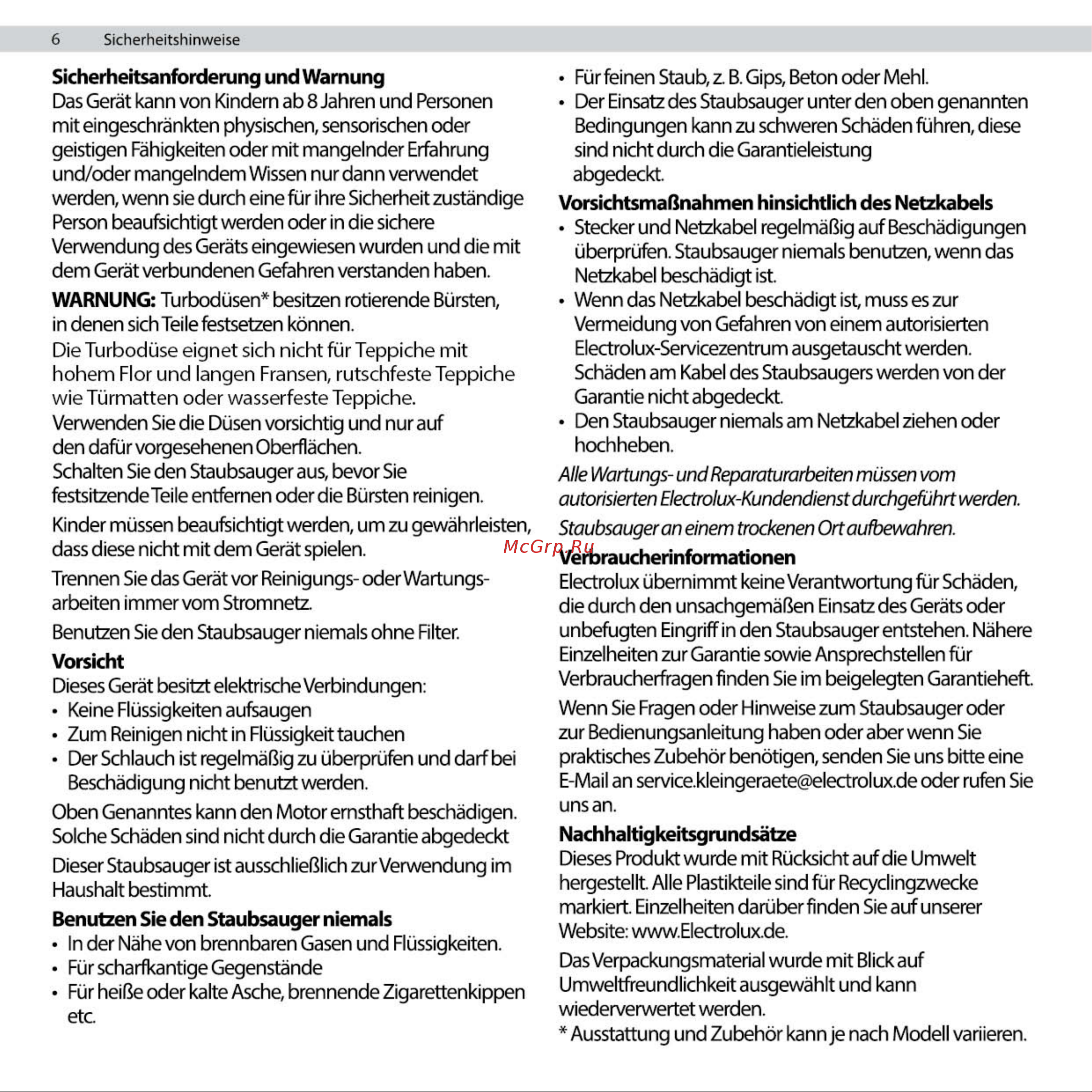 Electrolux EUOC9GREEN Руководство по эксплуатации онлайн [6/104] 801898