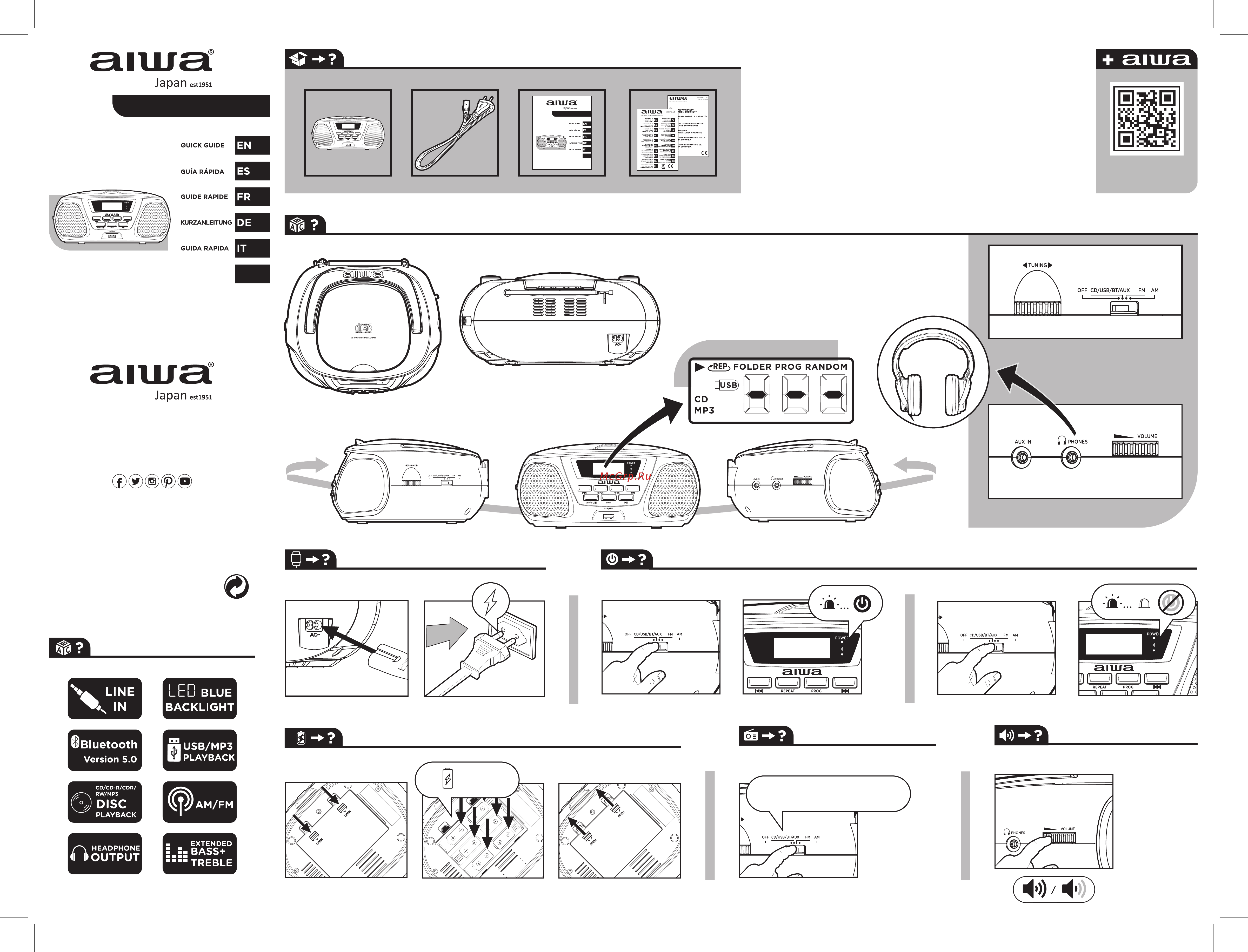 Aiwa BBTU-300BKMKII Руководство по эксплуатации онлайн