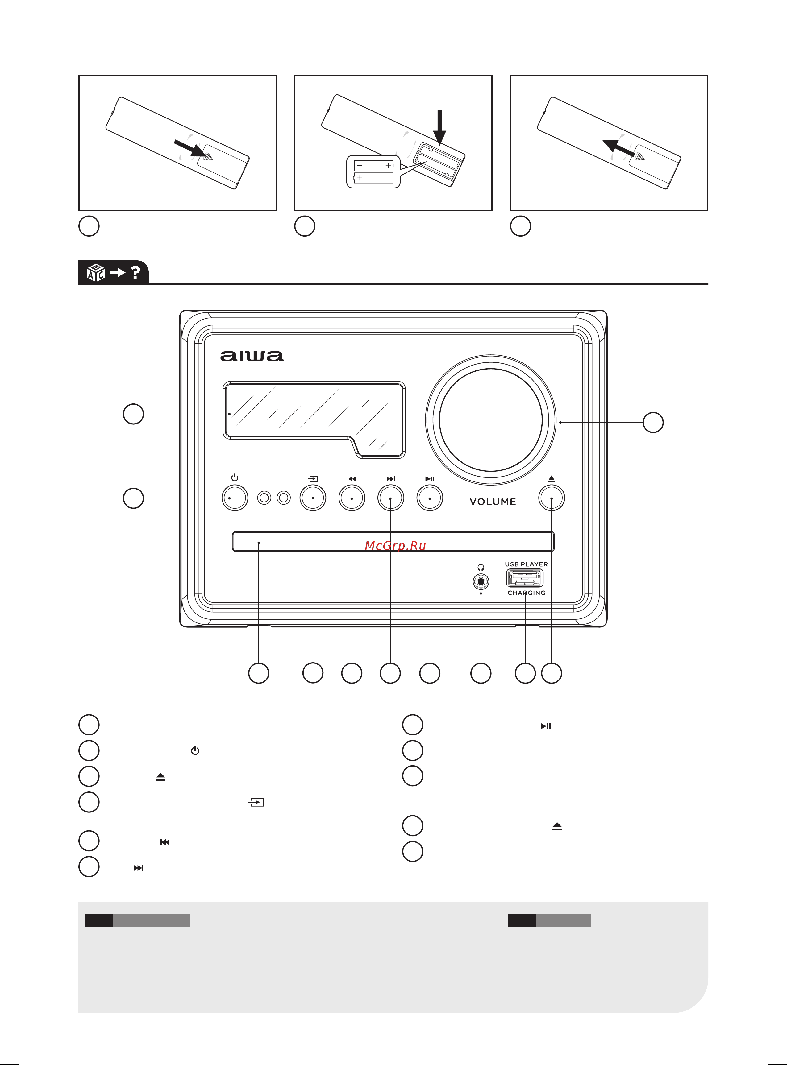 Aiwa MSBTU-300 [16/32] Front panel controls