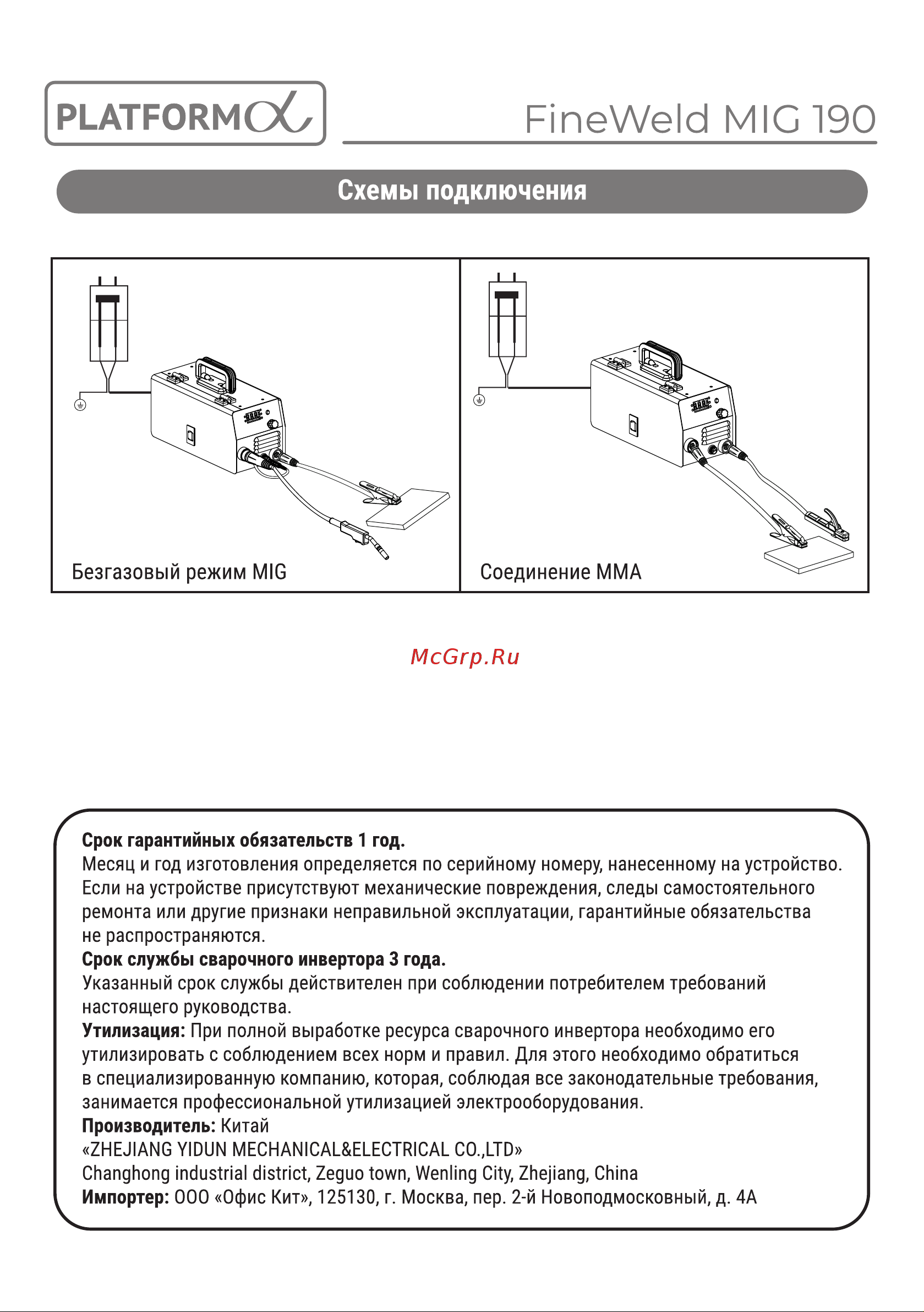 Platforma FW MIG190 [12/12] Страница 12