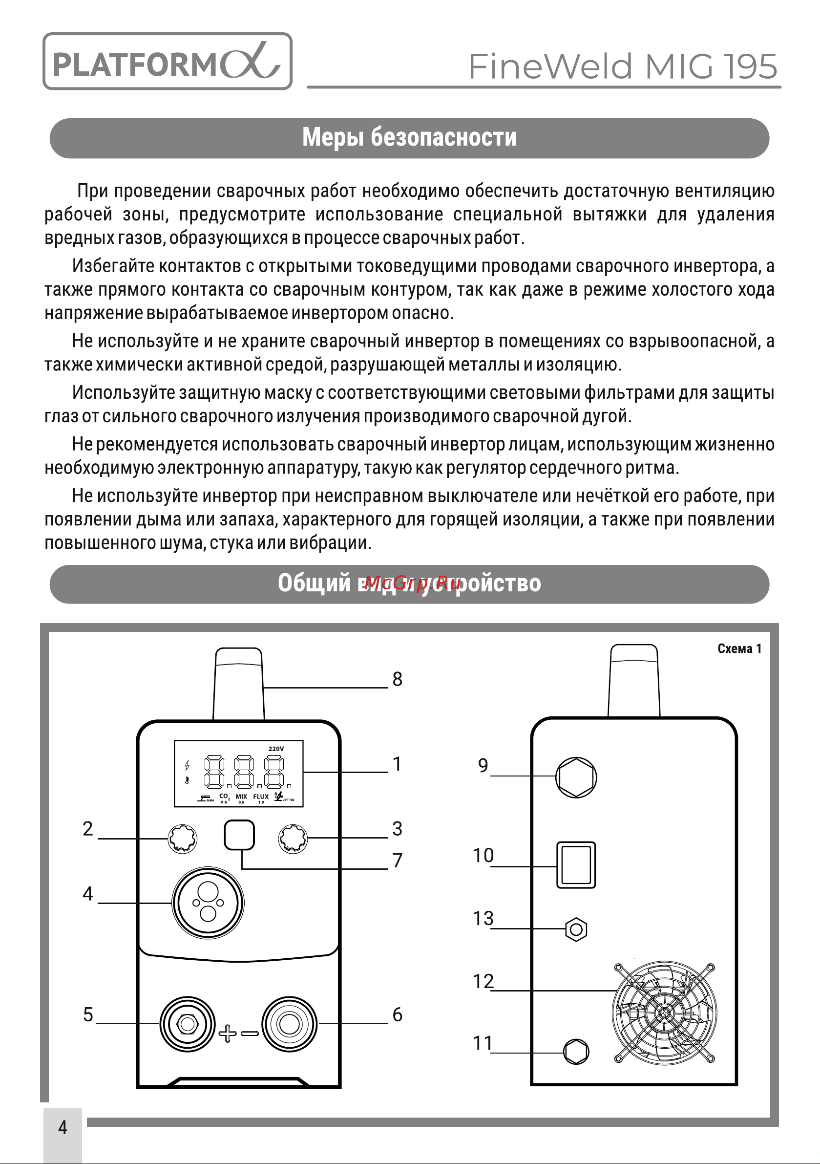 Platforma FW MIG195 [4/16] Страница 4