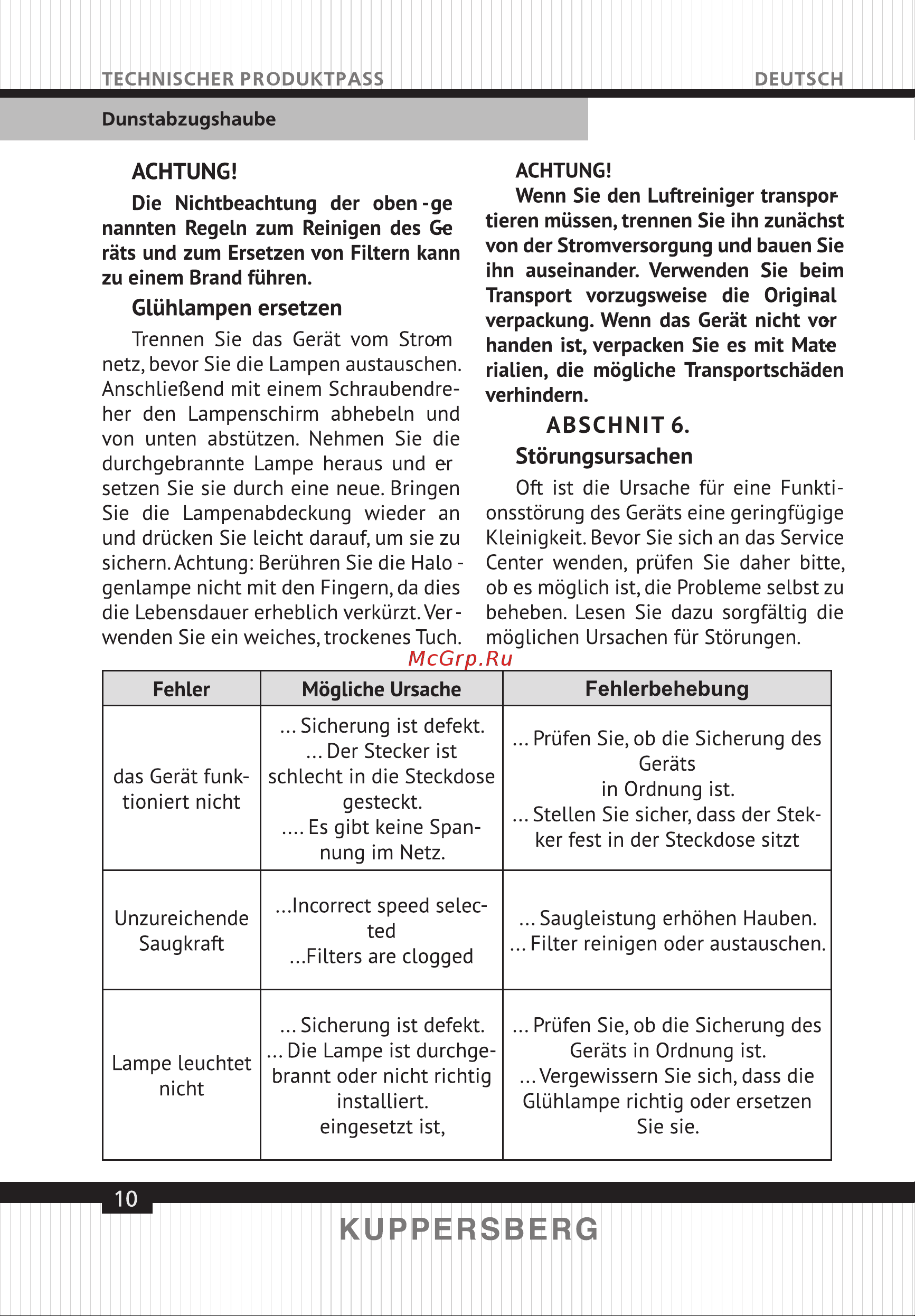 Kuppersberg F 993 W [10/43] Sayfa 10