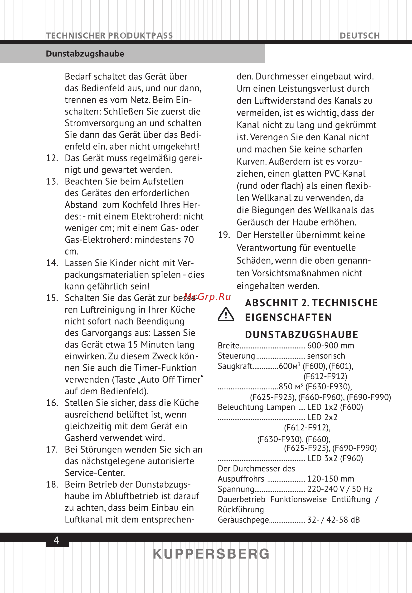 Kuppersberg F 993 W [4/43] Sayfa 4