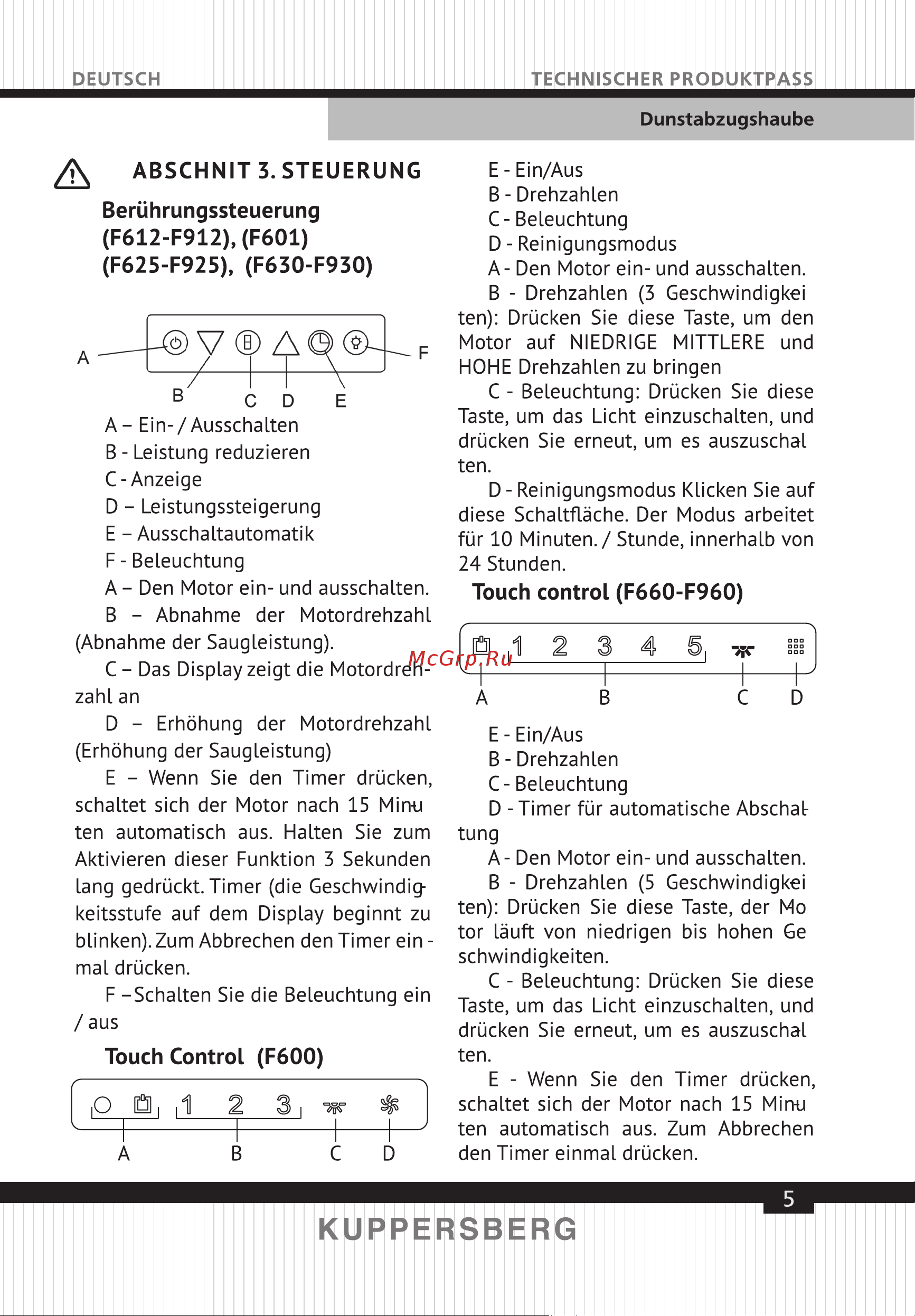 Kuppersberg F 993 W [5/43] Sayfa 5