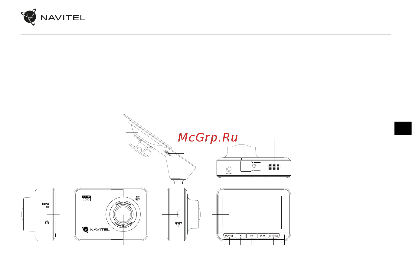 Navitel R9 DUAL [42/100] Įrenginio išdėstymas