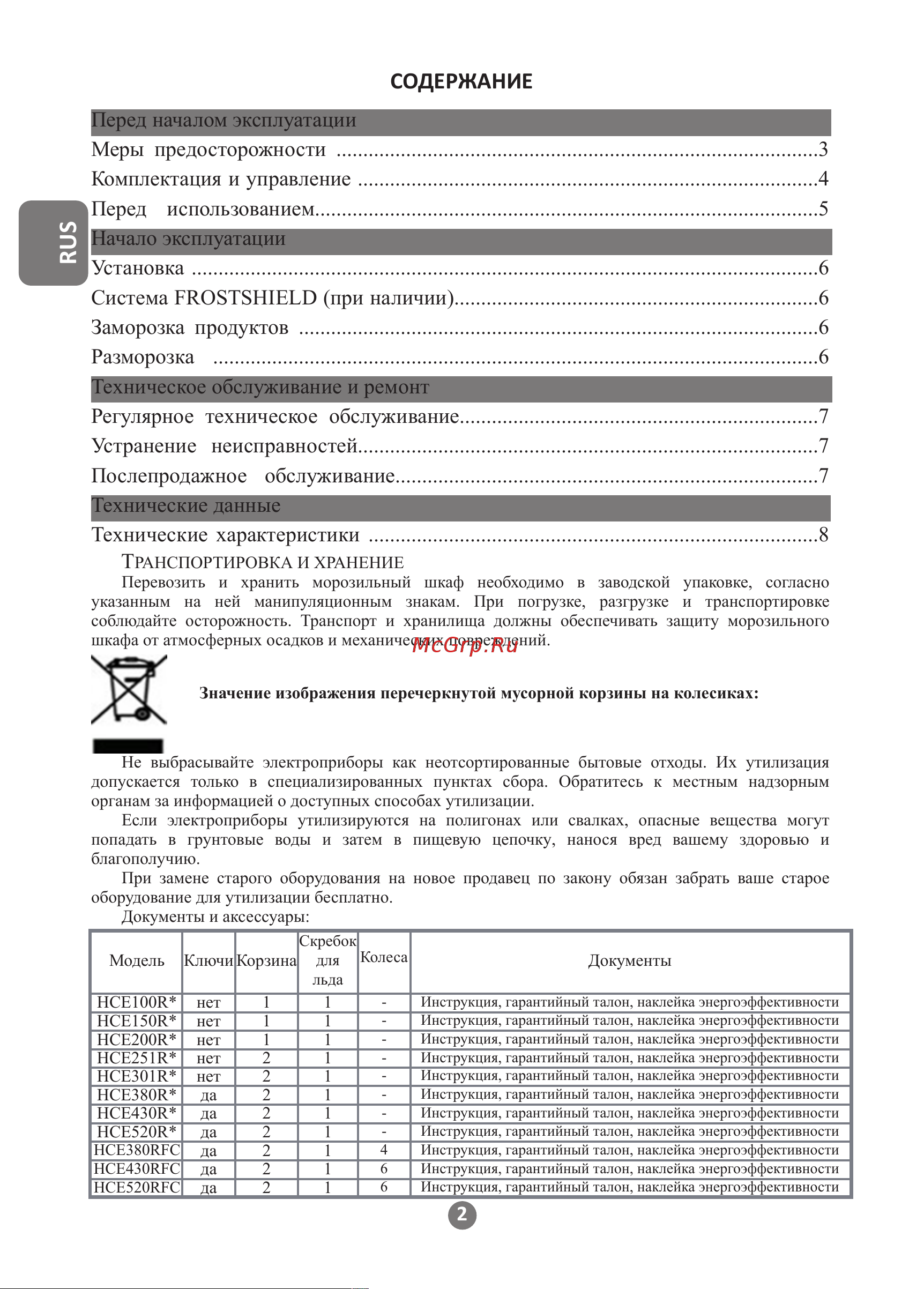 Haier HCE520RF [2/28] Начало эксплуатации установка система frostshield при наличии заморозка продуктов разморозка