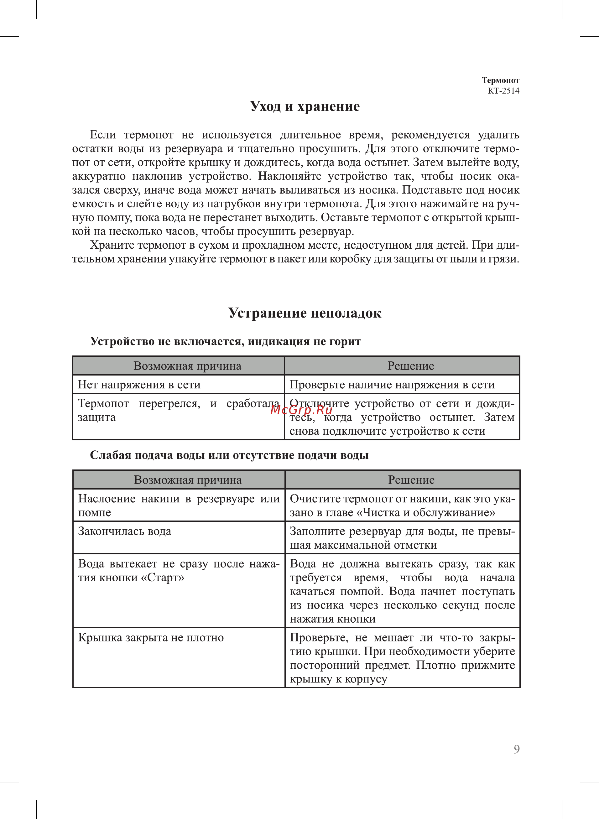 Kitfort КТ-2514 Руководство по эксплуатации онлайн [9/16] 802511