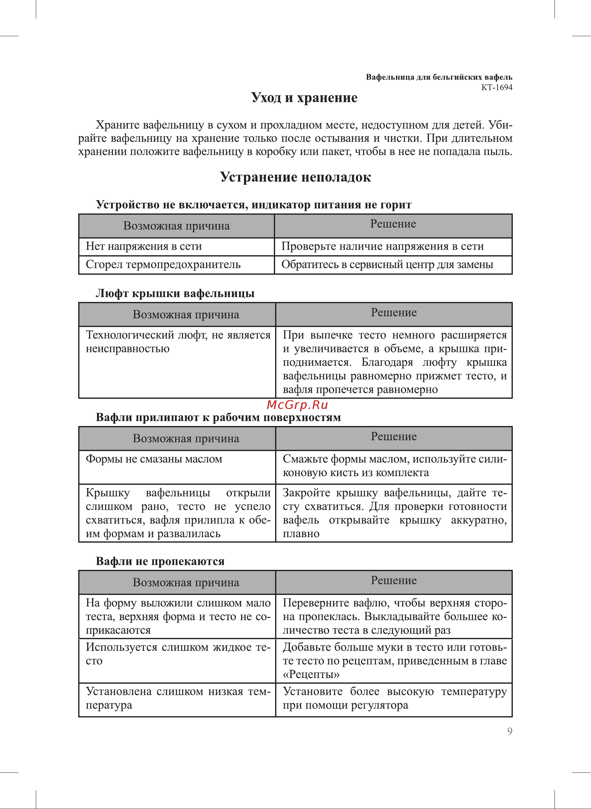 Kitfort КТ-1694 Руководство по эксплуатации онлайн [9/16] 802566
