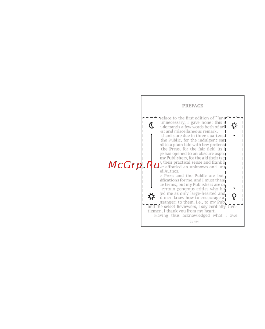 PocketBook Ink Pad 4 PB743G-U-WW S [60/125] Управление smartlight и подсветкой в режиме чтения
