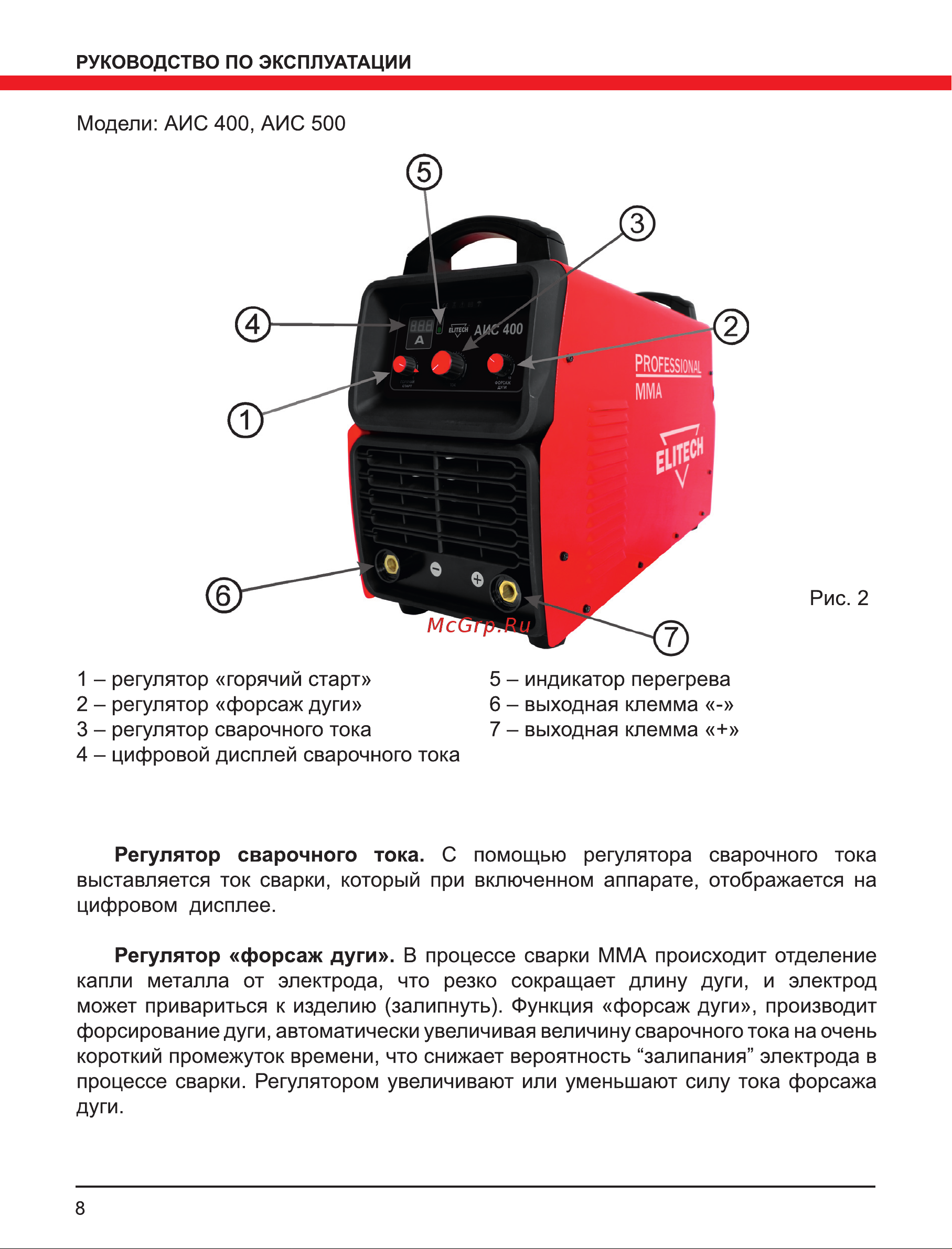 Elitech АИС 500 Руководство по эксплуатации онлайн [8/16] 802638