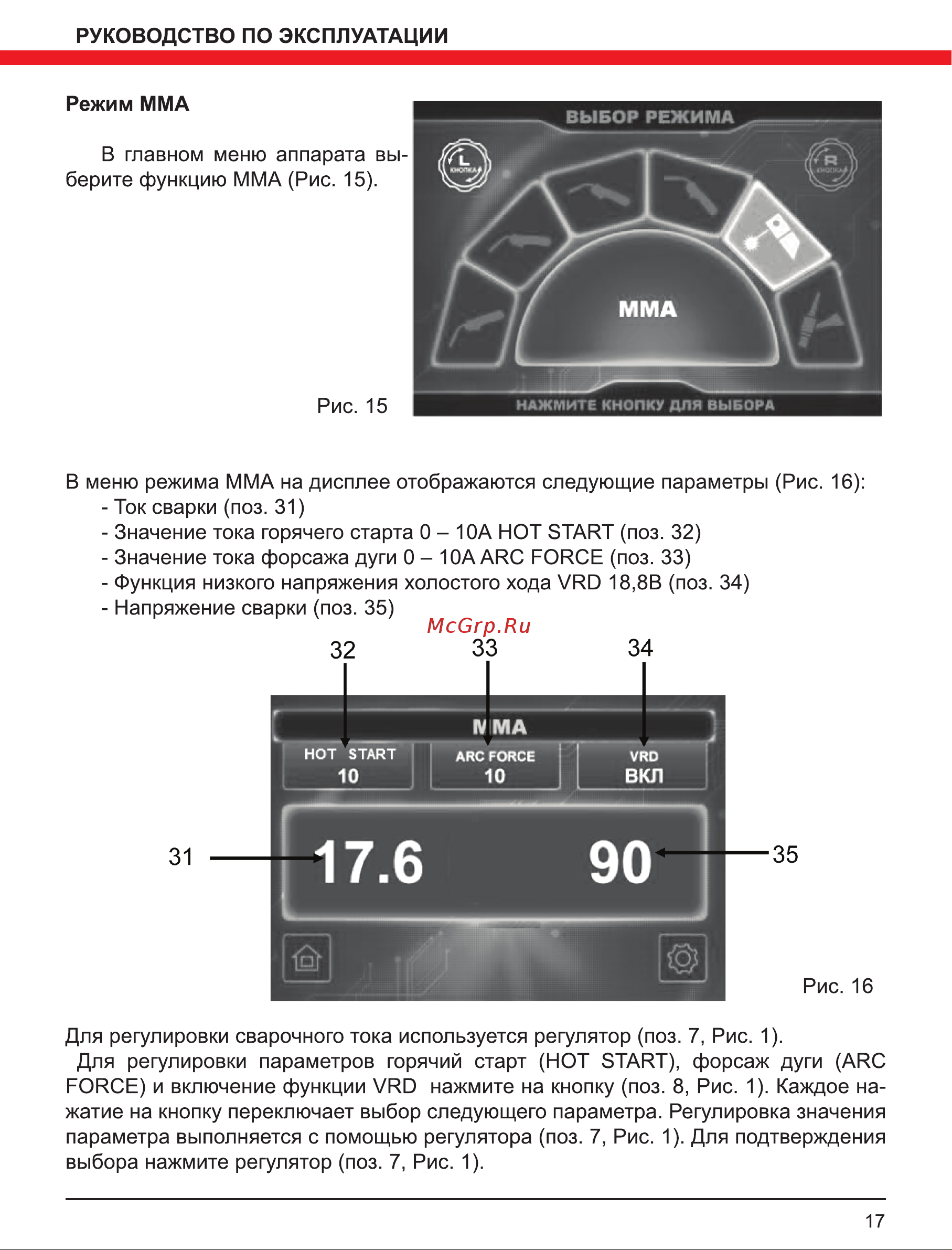 Elitech МIG/MAG АИС 200LCD 192069 Руководство по эксплуатации онлайн [17/28] 865992