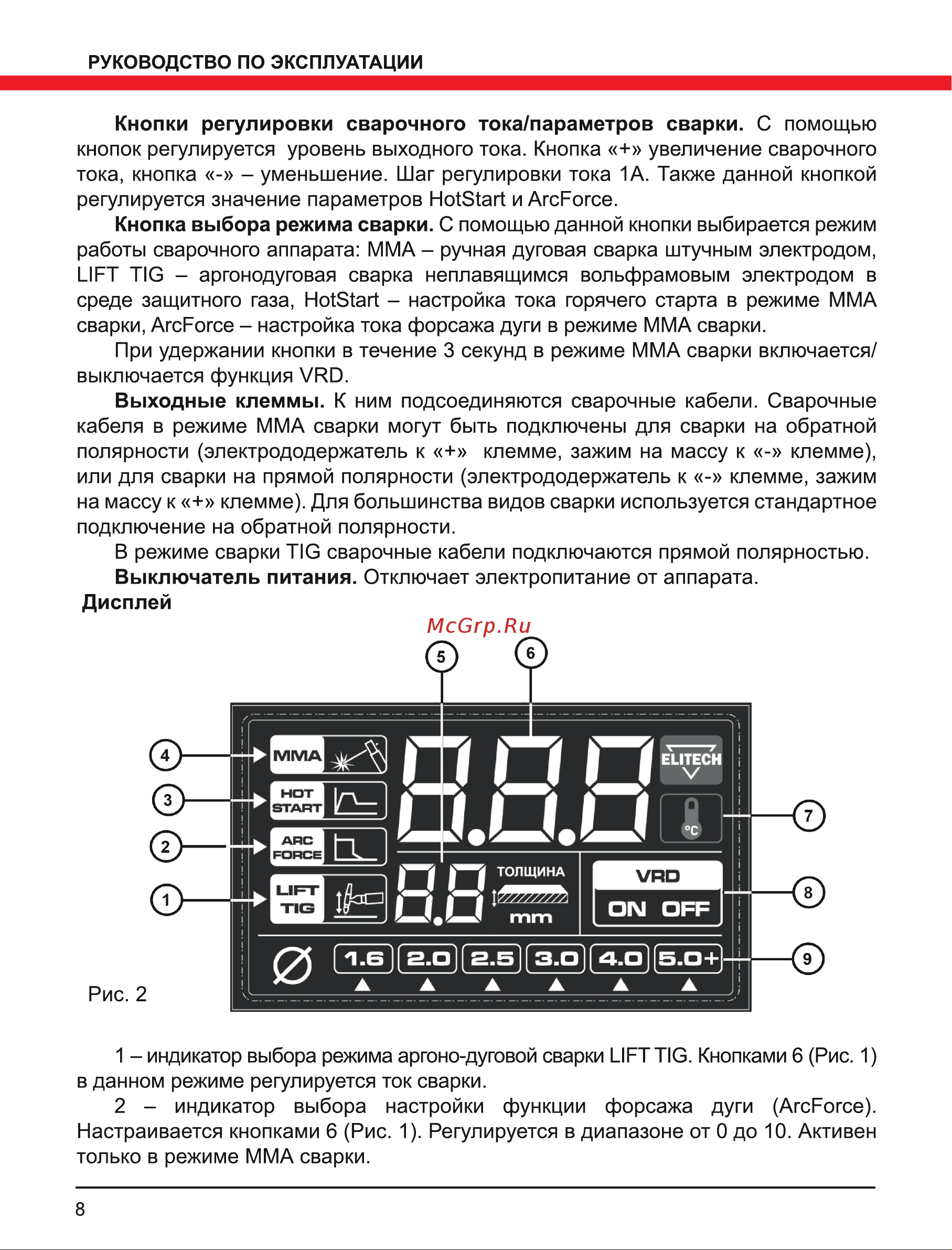 Elitech АИС 200ДК (E1703.014.00) Руководство по эксплуатации онлайн [8/16] 802663