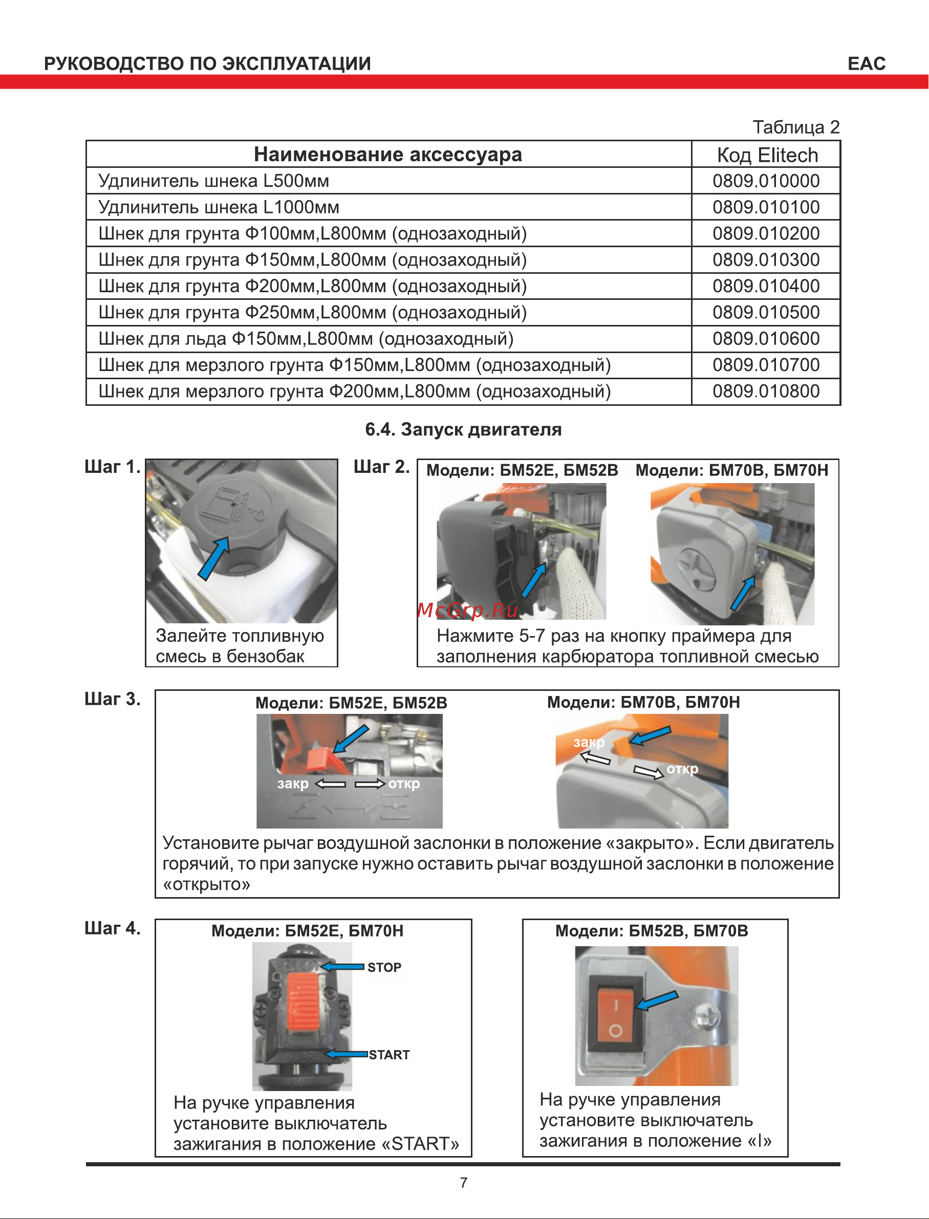 Elitech БМ 52Е [7/16] Страница 7