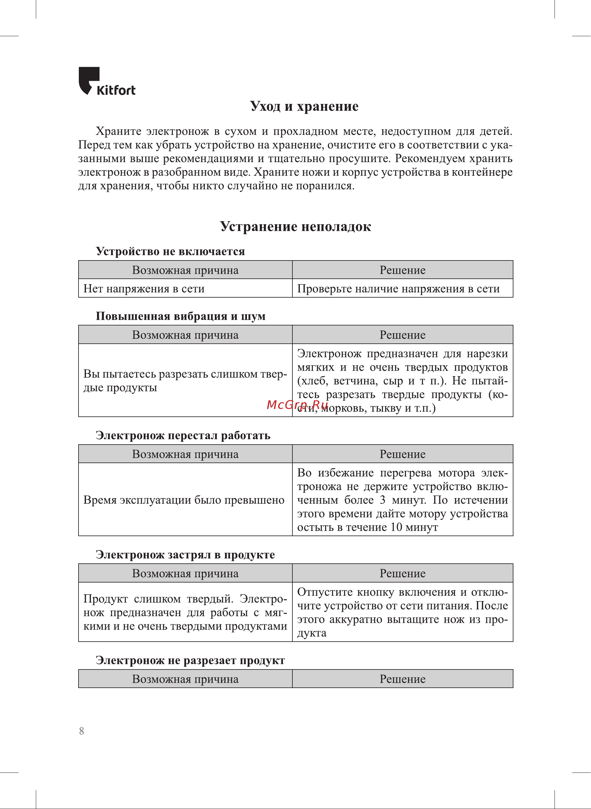 Kitfort КТ-4072 Руководство по эксплуатации онлайн [8/12] 802808