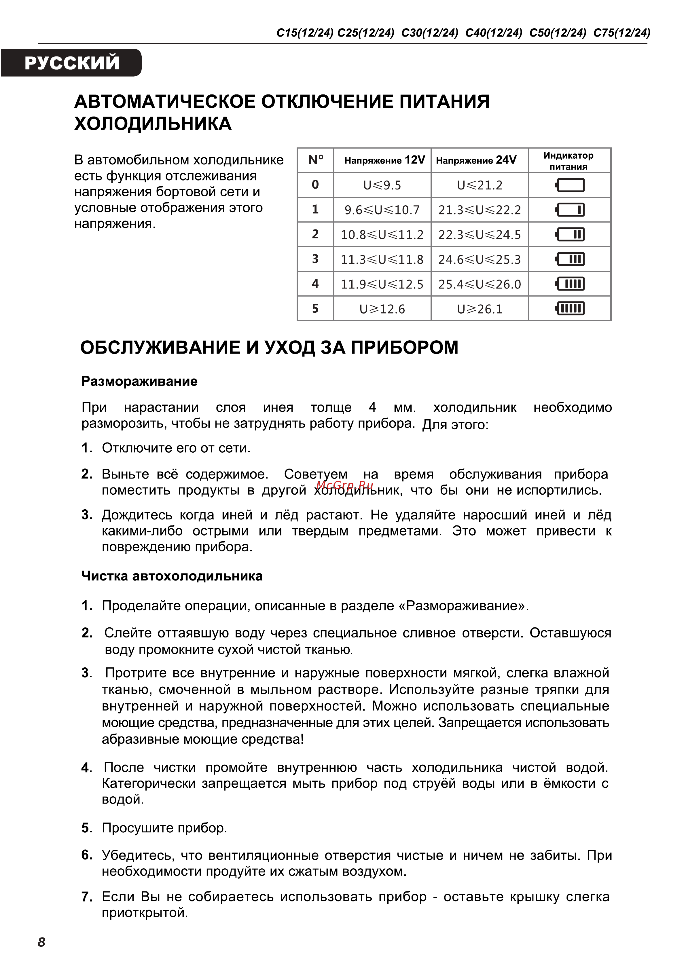Alpicool C25 (12/24) Руководство по эксплуатации онлайн [8/28] 802985