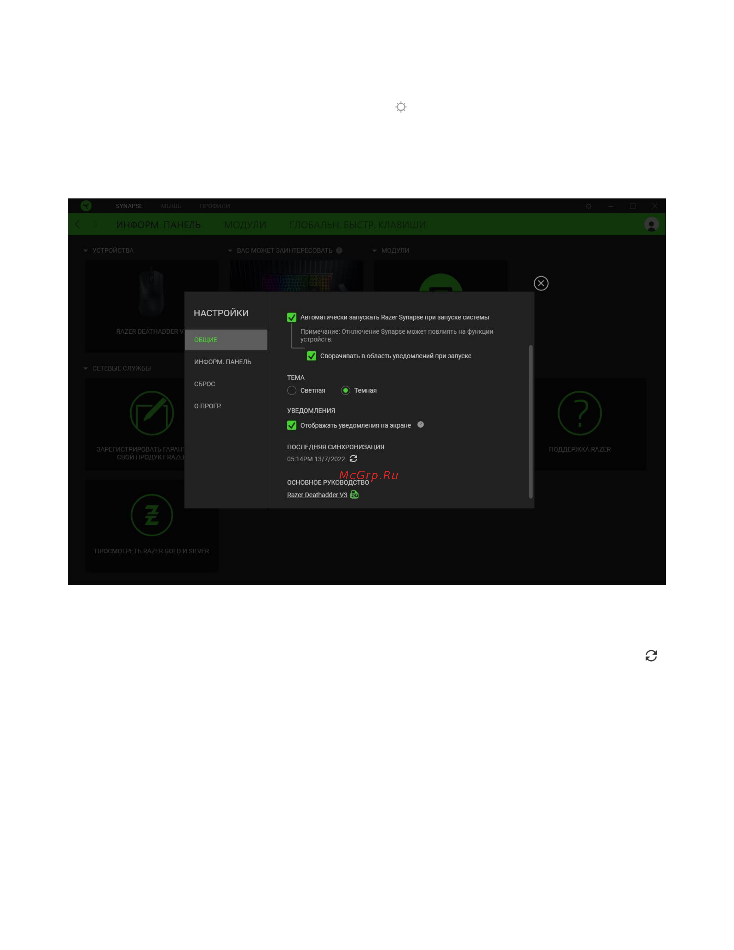 Razer DeathAdder V3 RZ01-04640100-R3M1 [22/27] Окно настройки