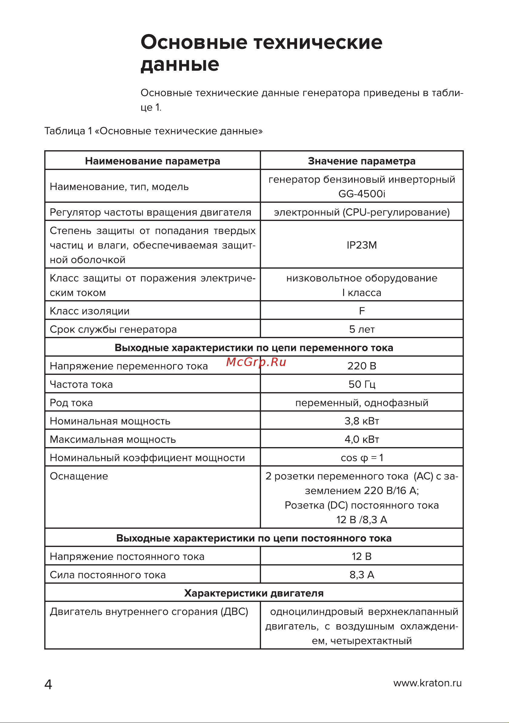 Кратон GG-4500i [4/50] Страница 4