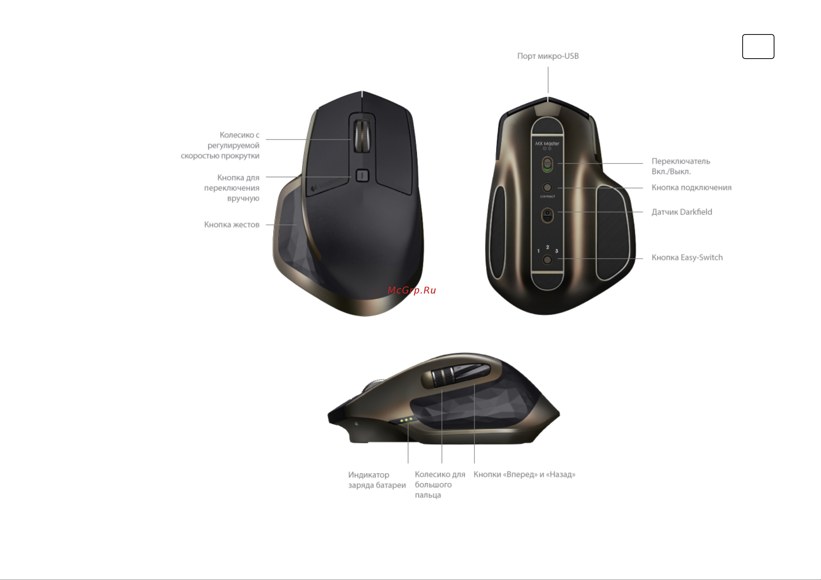 Logitech MX Master 3S Pale Grey Руководство по эксплуатации онлайн [3/19] 804022