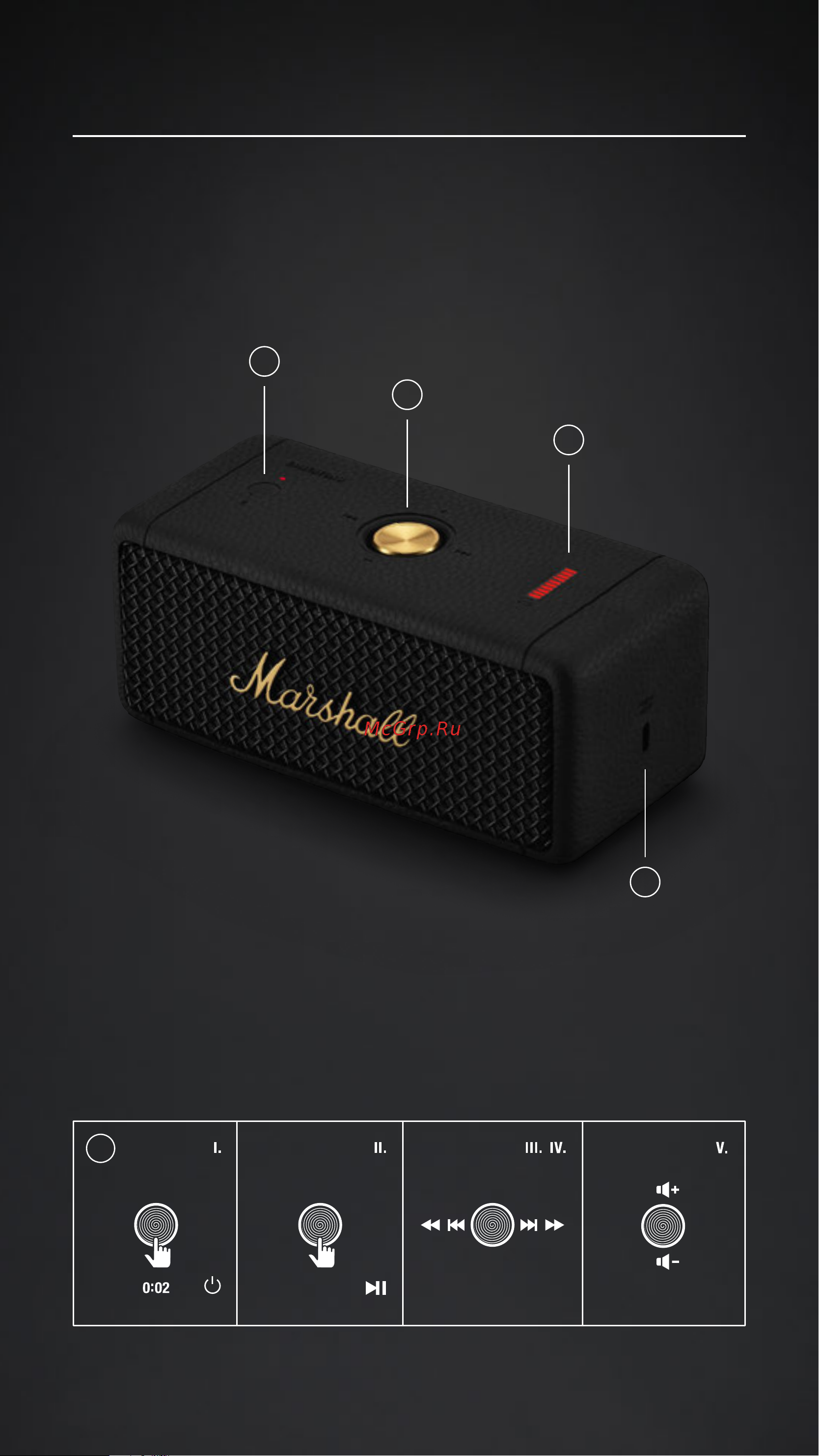 Marshall Emberton II Black and Brass [115/255] Disposizione del dispositivo italiano