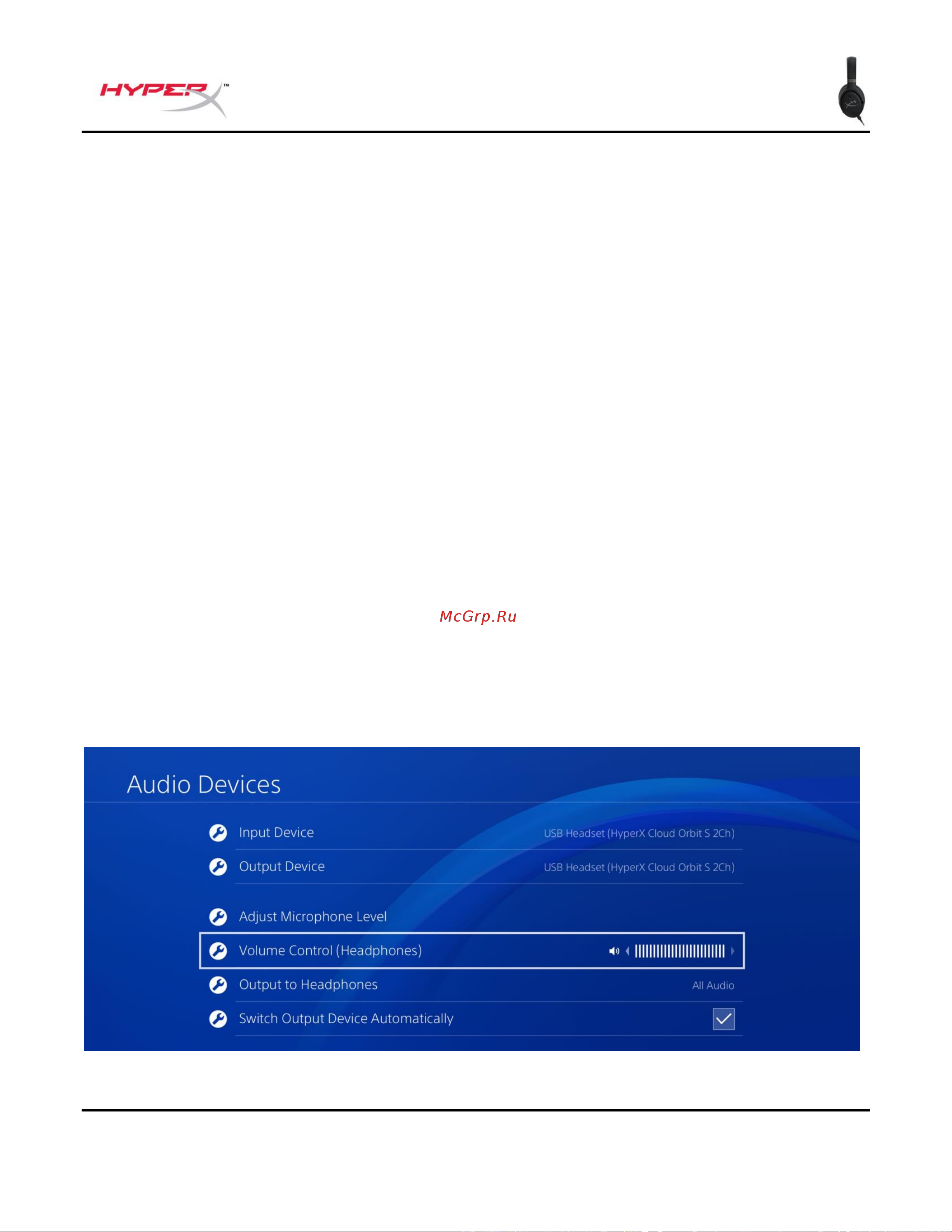 HyperX Cloud Orbit S (HX-HSCOS-GM/WW) [114/238] Podłączanie do portu usb w konsoli playstation 4