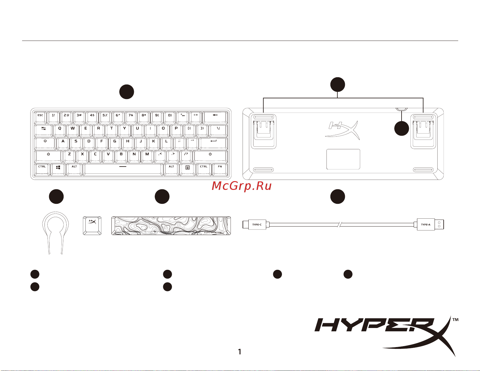 HyperX Alloy Origins 60 Руководство по эксплуатации онлайн