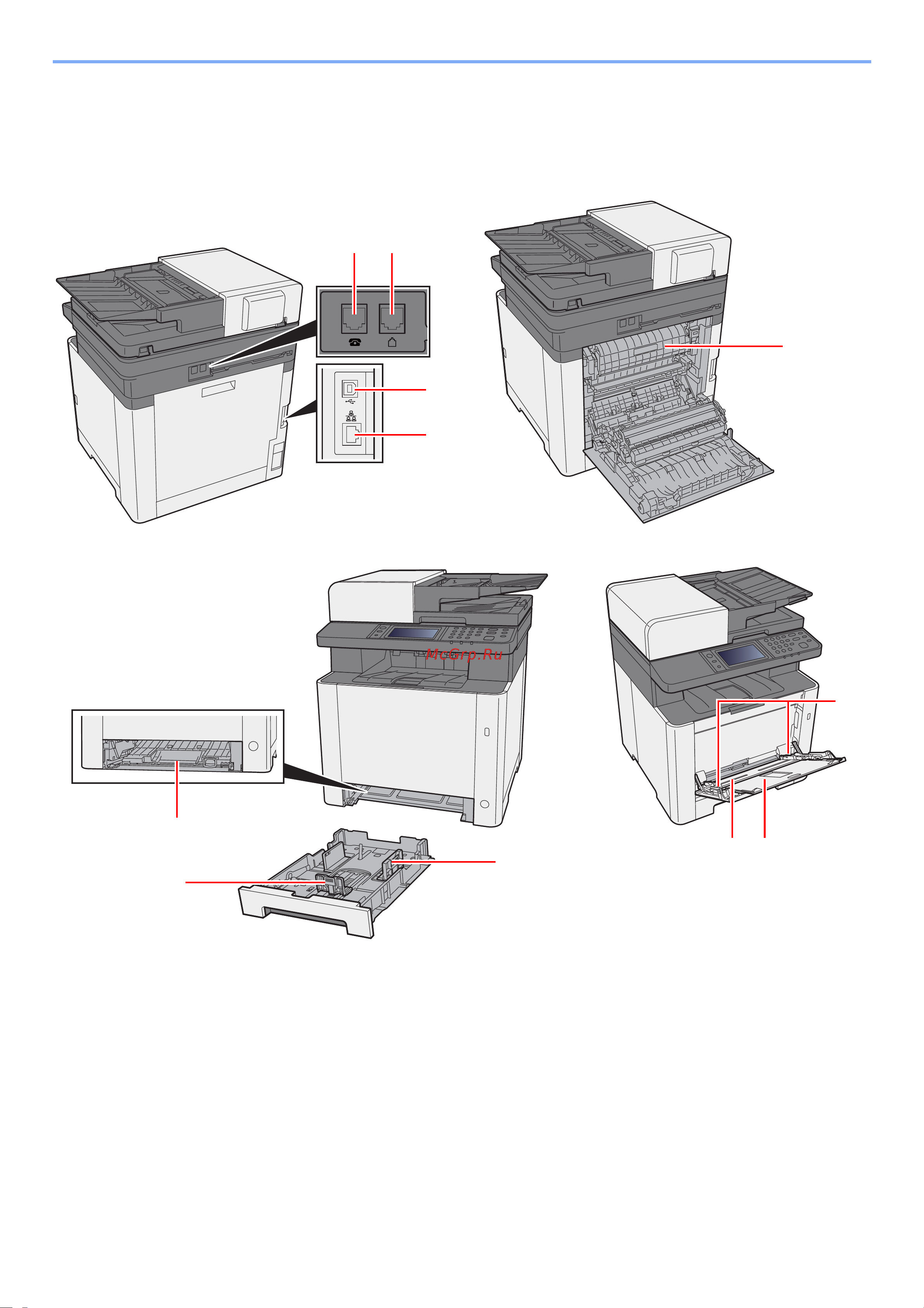 Kyocera ECOSYS M5526cdn/a (1102R83NL1) [51/440] Наименования компонентов разъемы внутренние компоненты